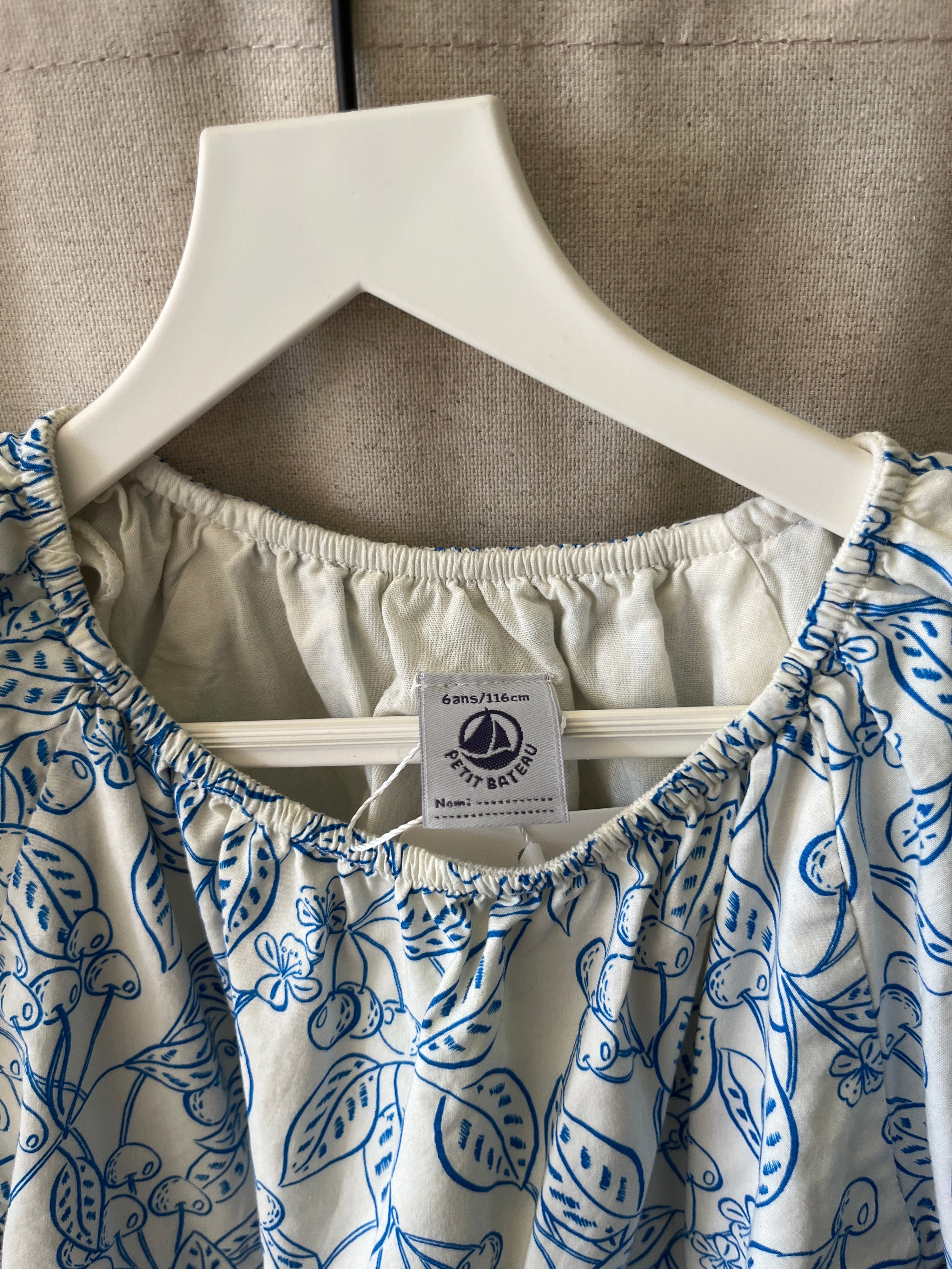 petit bateau Blue Cherry Print Dress / 6