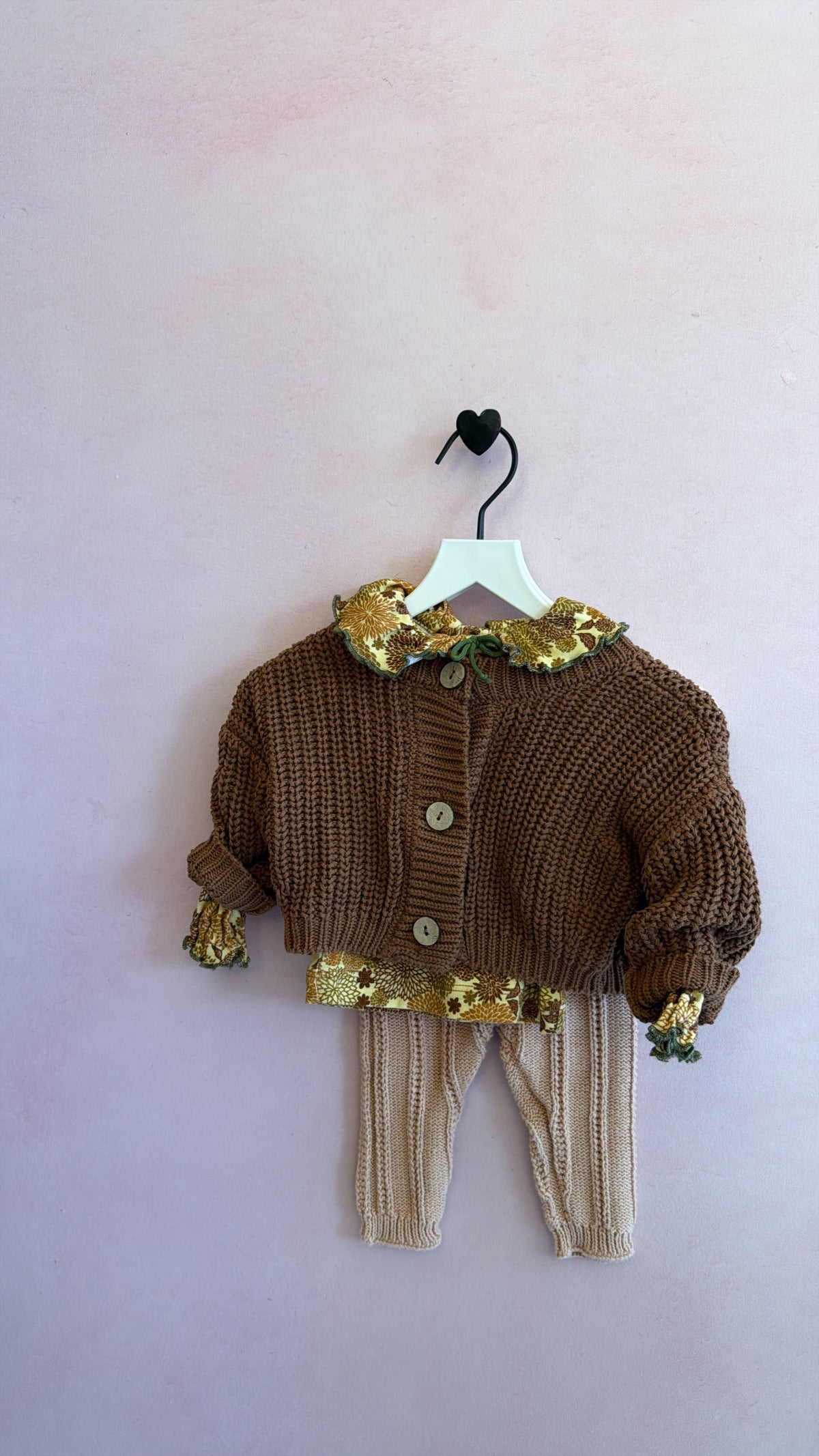 Misha + Puff Chrysanthemum Snap Back Long Sleeve Shirt with Ruffle Collar / 0-6 months