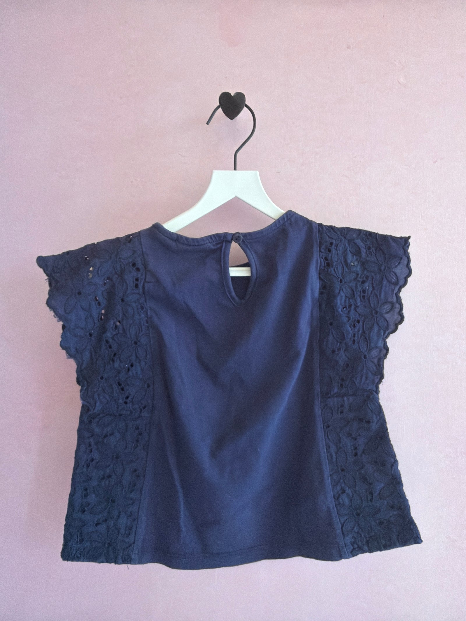M&G kids Navy Blue Eyelet top / 4-5 years