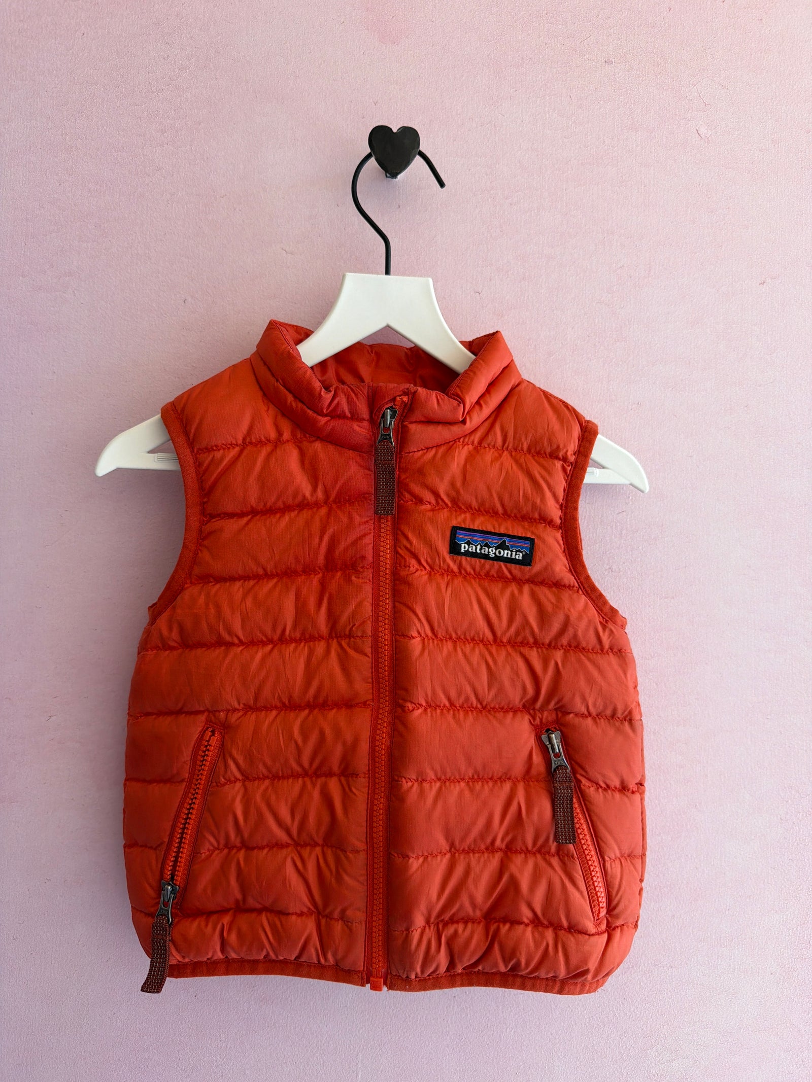 Patagonia Red Orange puff vest / 6-12 months