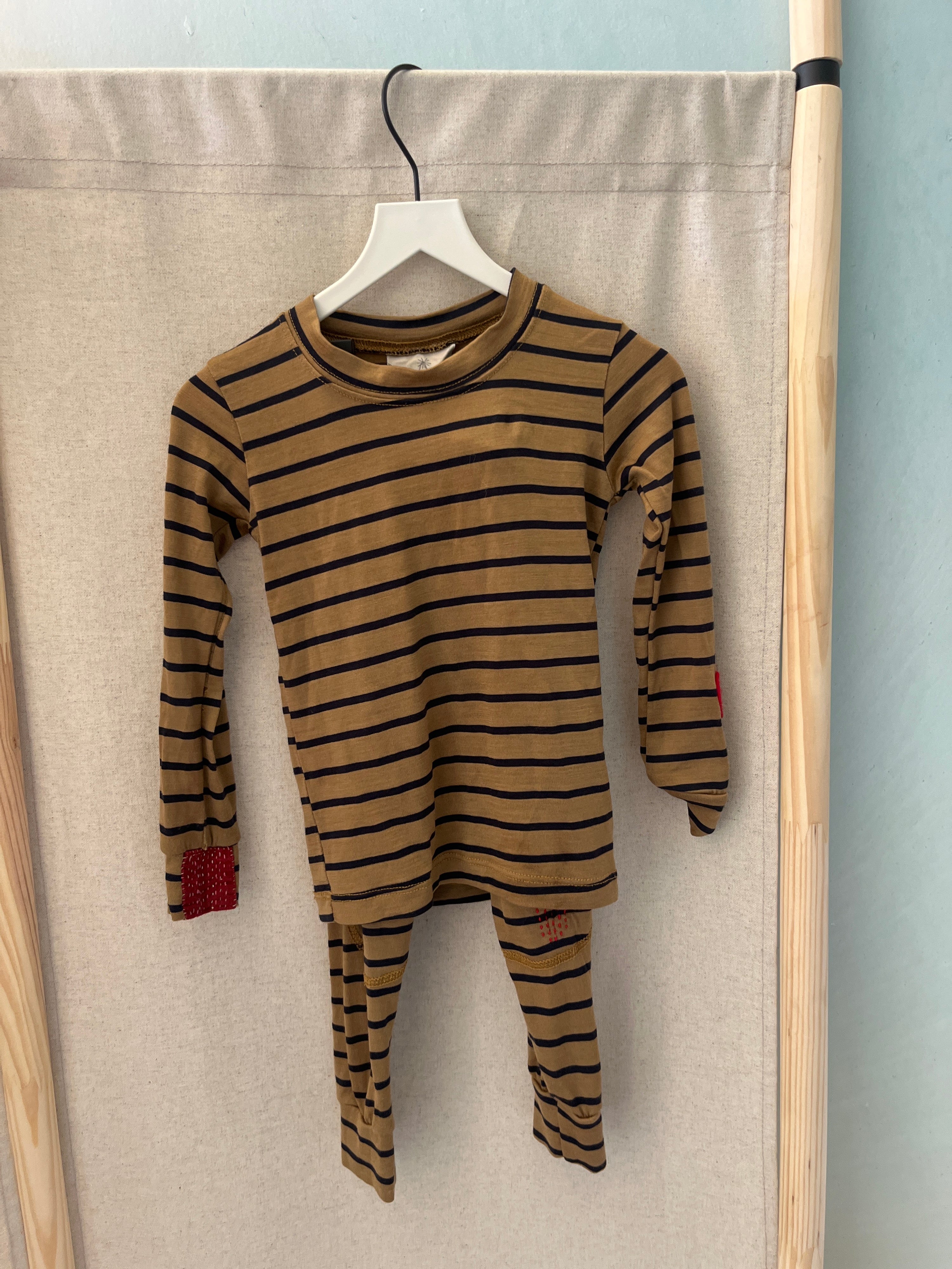 Chasing Windmills Creative Mending Striped 2 Piece Set / 2T