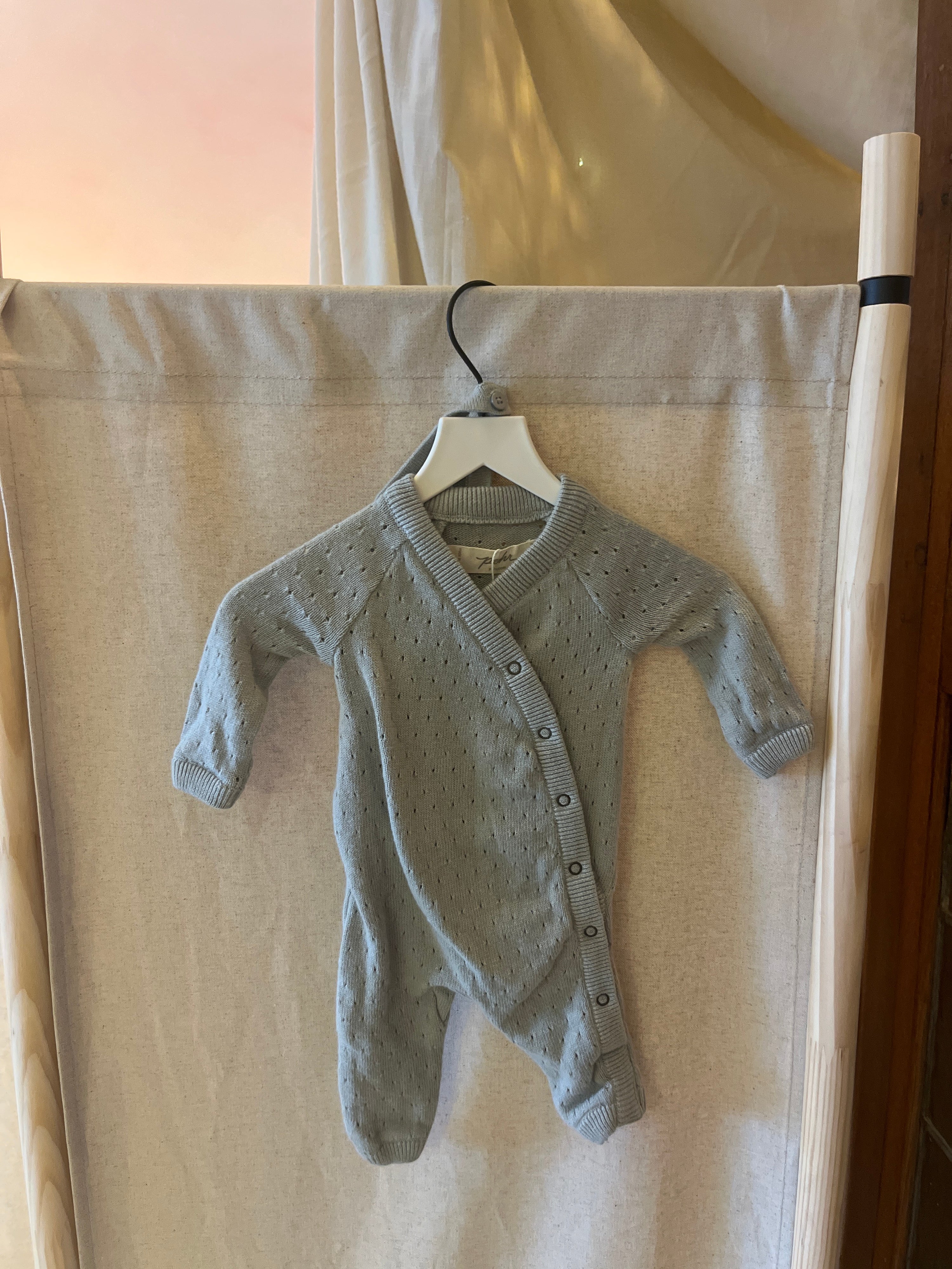 Pehr Mint Pointelle Footed Pajamas Set / Newborn