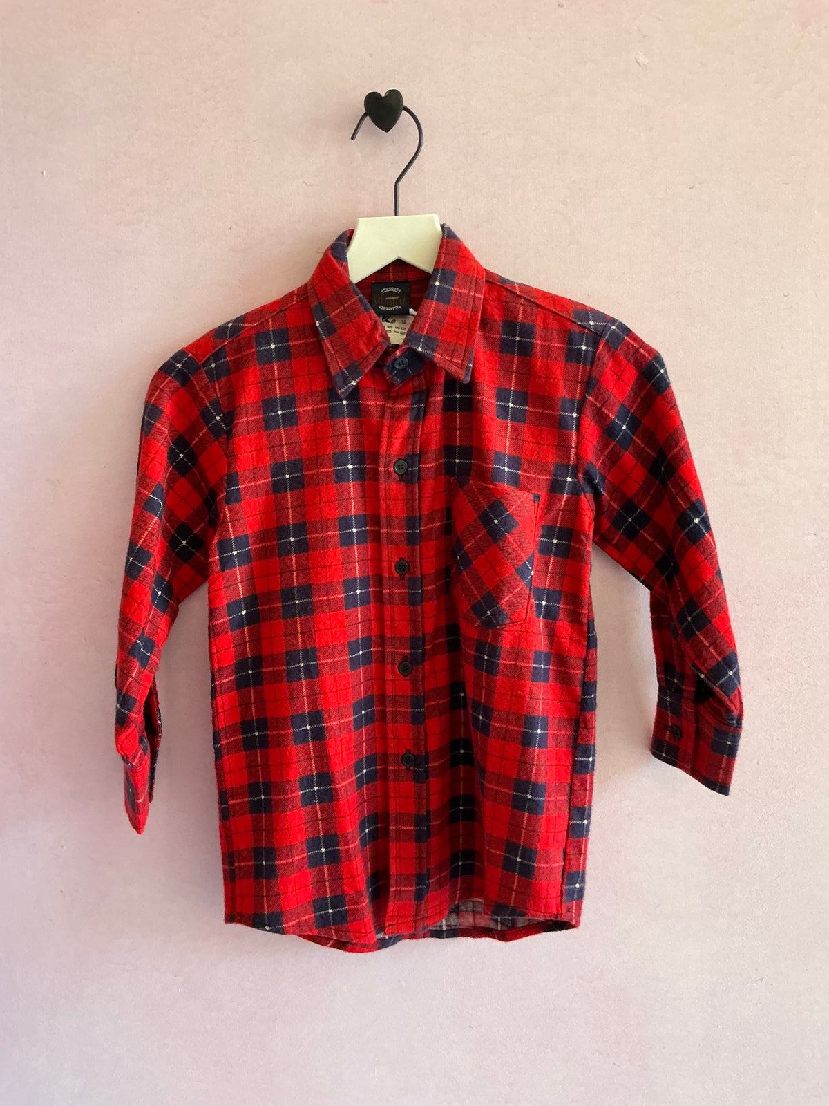 Vintage NWT Saugatuck Red and Navy Blue Flannel Shirt / 5 years