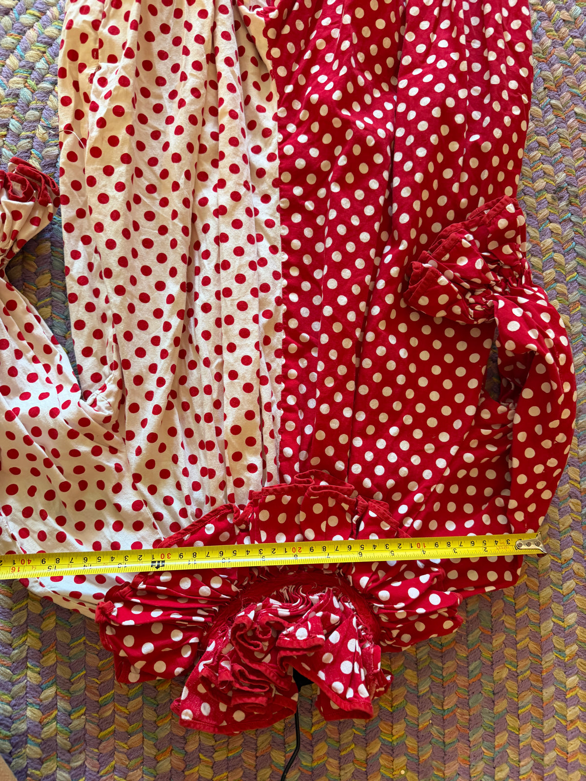 Vintage handmade Red + white dot / rental only