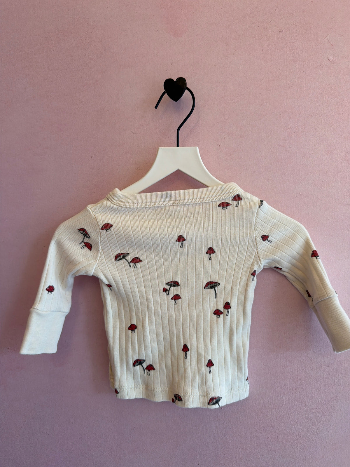 Fin + Vince Ribbed Mushroom Long Sleeve Shirt / 0-6 months