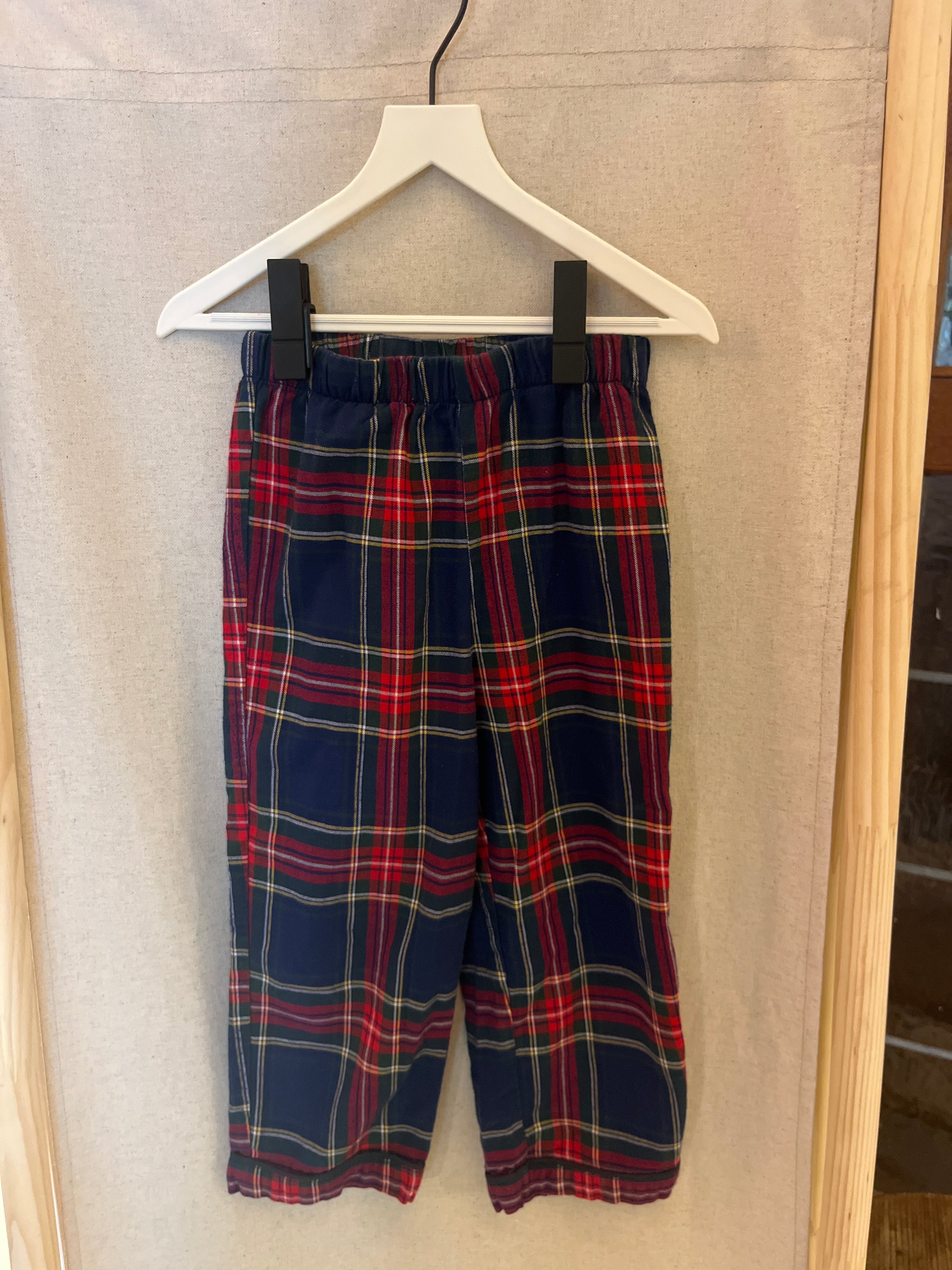 petit plume navy Plaid Pajama Set / 4