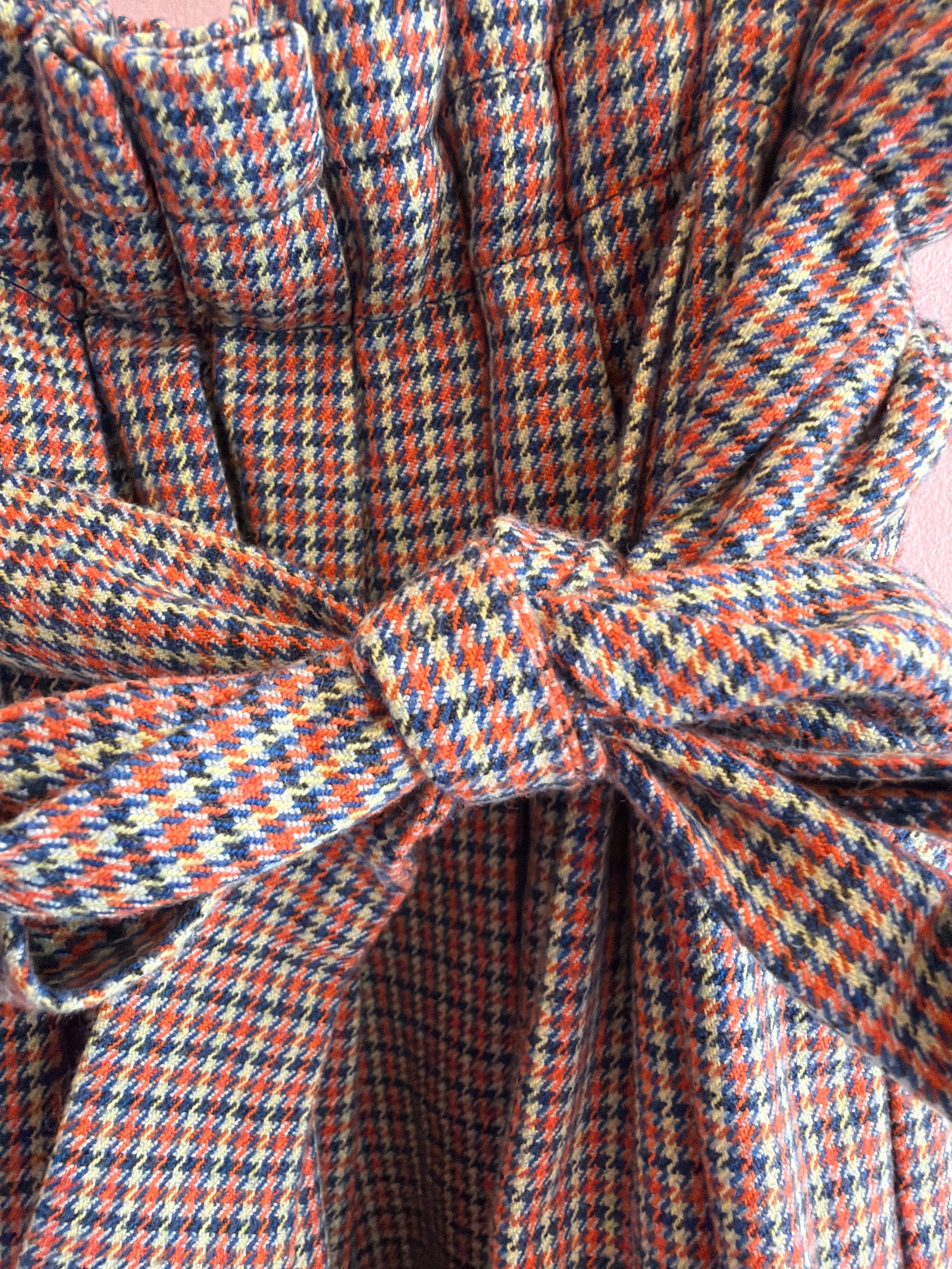 Zara Orange Navy Plaid Skirt / 11-12