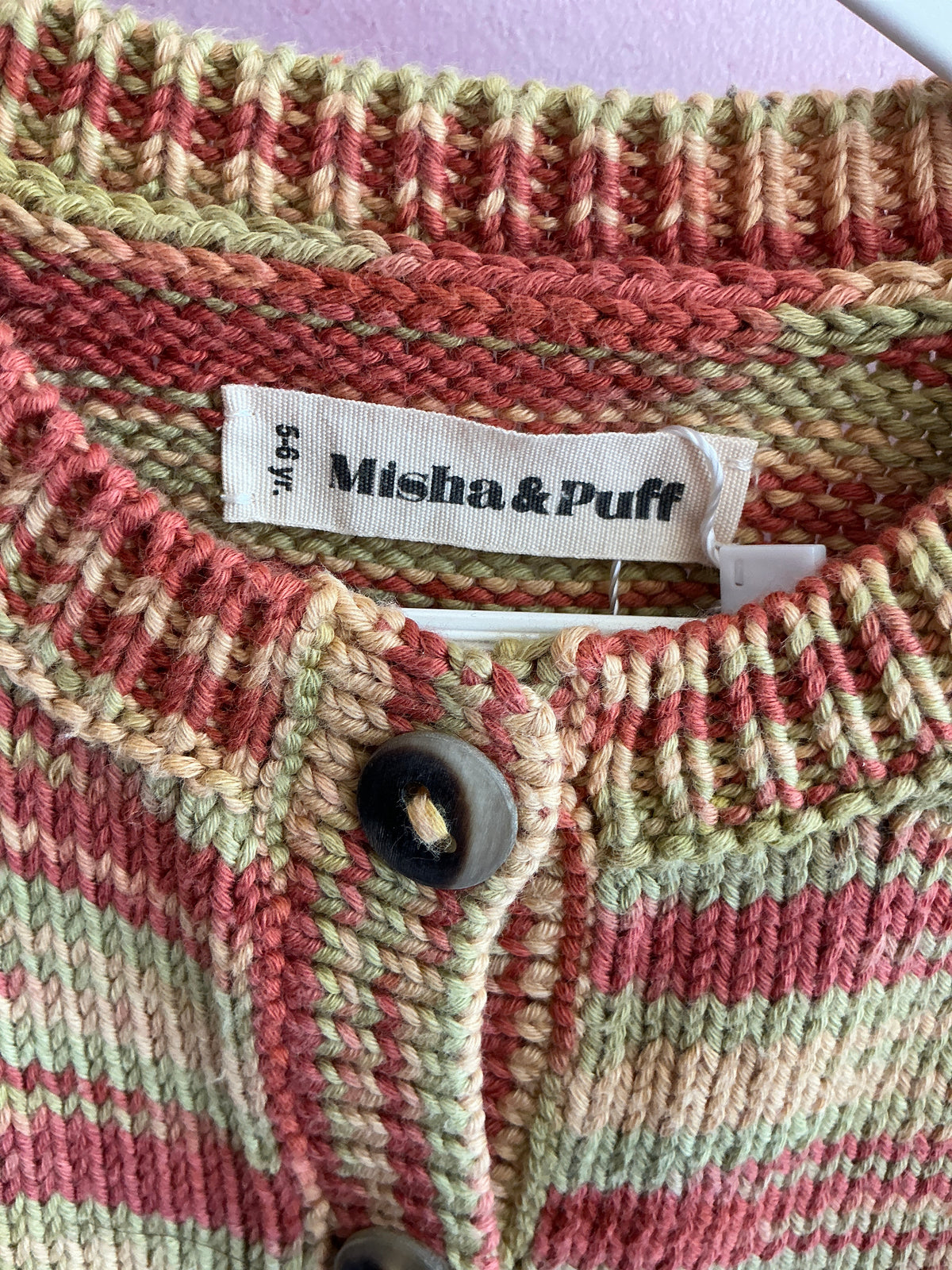 SU '21 Misha & Puff Garden Space Dye Cardigan Sweater / 5-6 yr