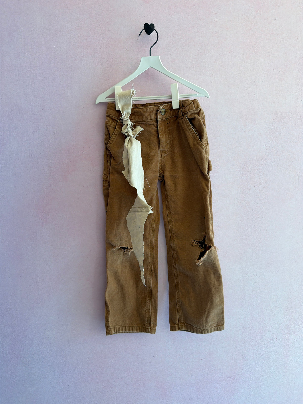 Creative Carhartt Carpenter Workwear Pants with Vintage Sail Adornment / 5