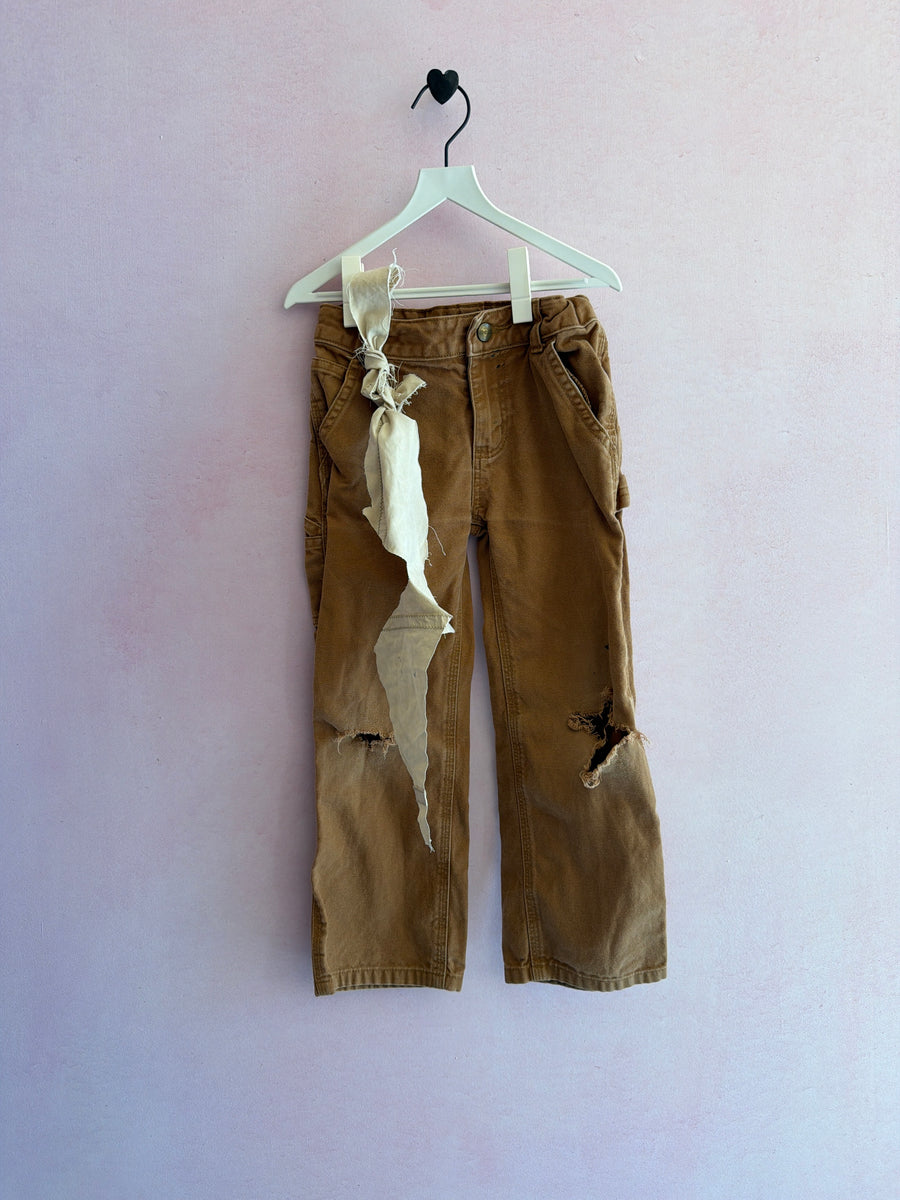 Creative Carhartt Carpenter Workwear Pants with Vintage Sail Adornment / 5