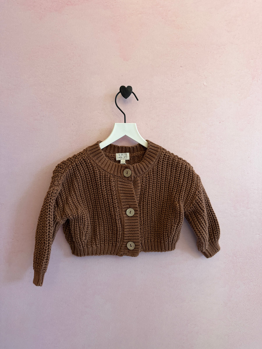The Simple Folk Brown Chunky Knit Cardigan / 0-3 months