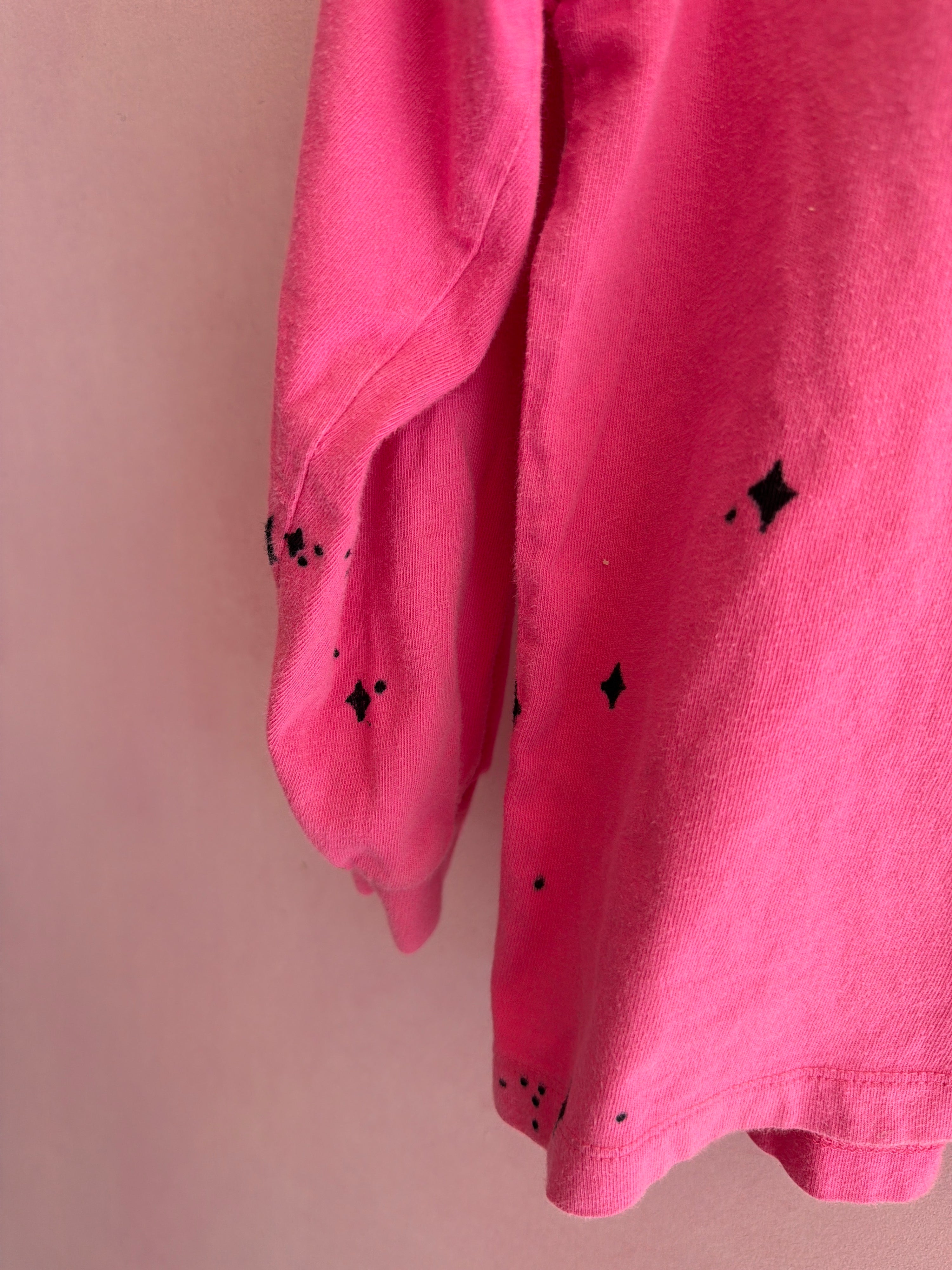 Jelly Mallow Pink and Orange Flower Long Sleeve Shirt / 6-7 Years