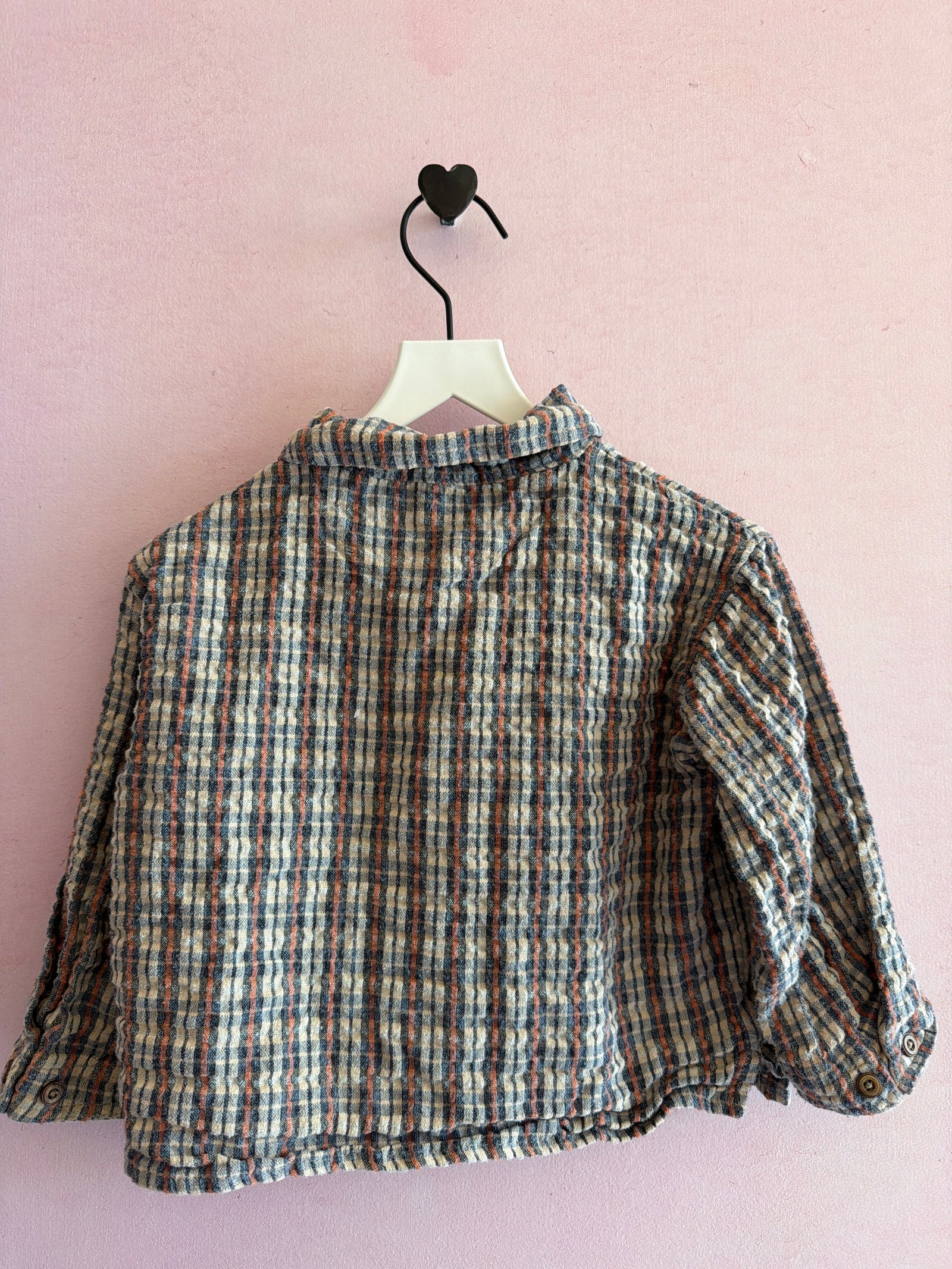 Zara Navy and orange stripe Button-Down Shirt / 2 years