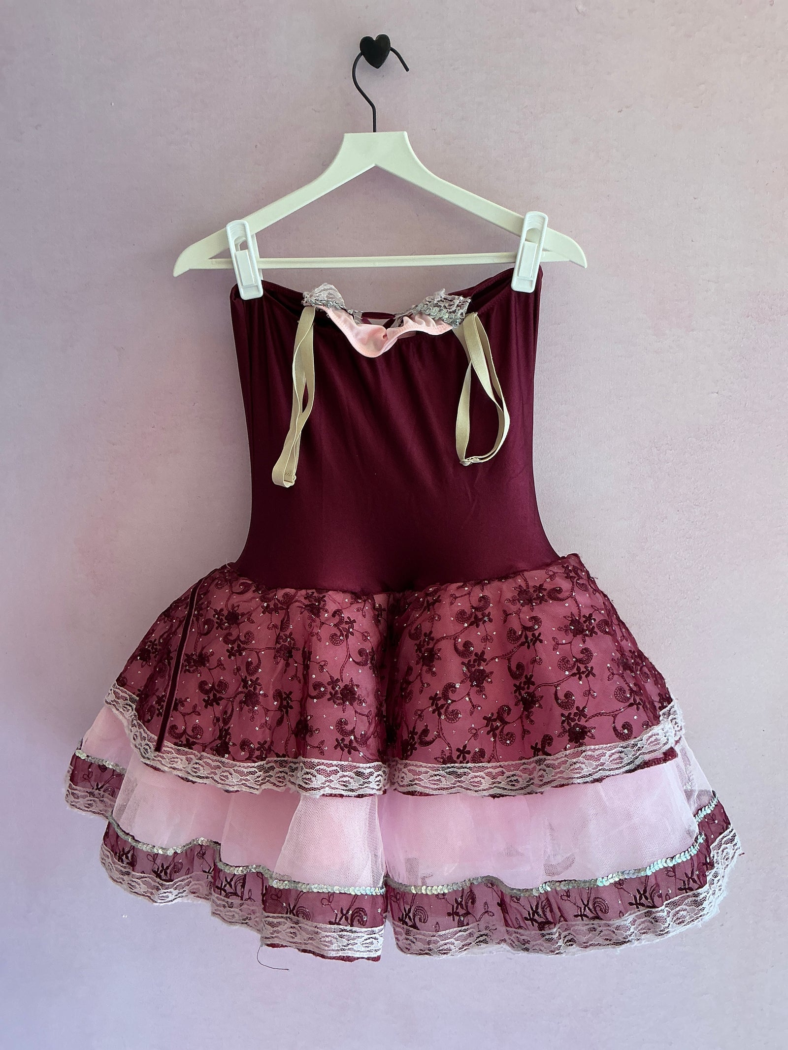 Unknown Burgundy Pink Ballet Costume Dress /