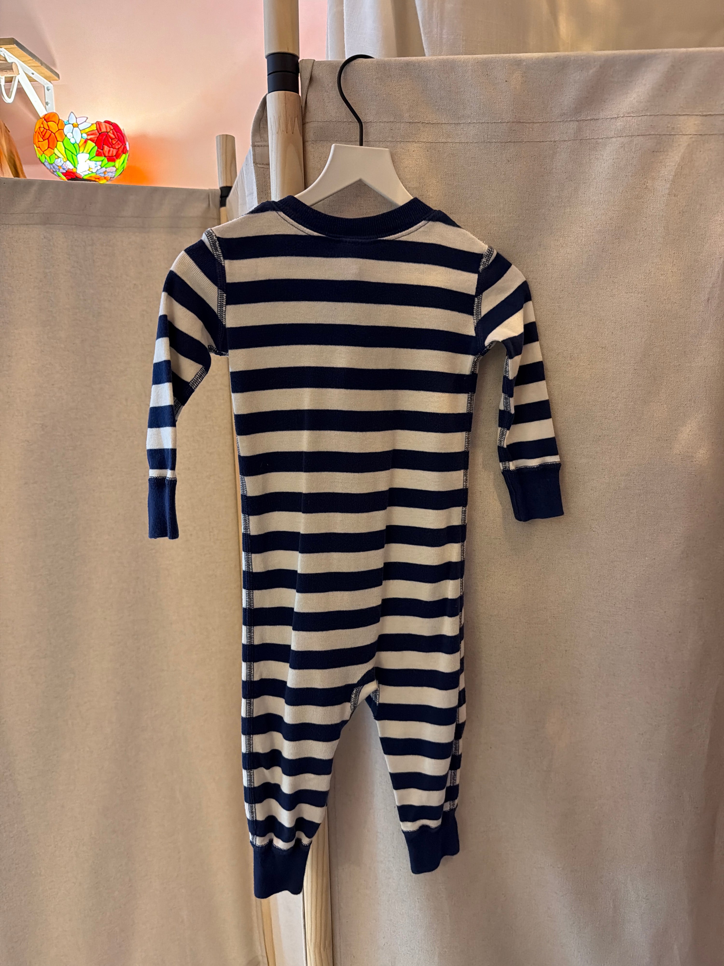 Hanna Andersson Navy blue and white Jumpsuit / 12-18 months
