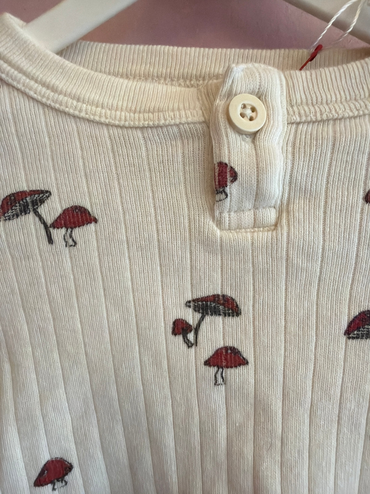 Fin + Vince Ribbed Mushroom Long Sleeve Shirt / 0-6 months