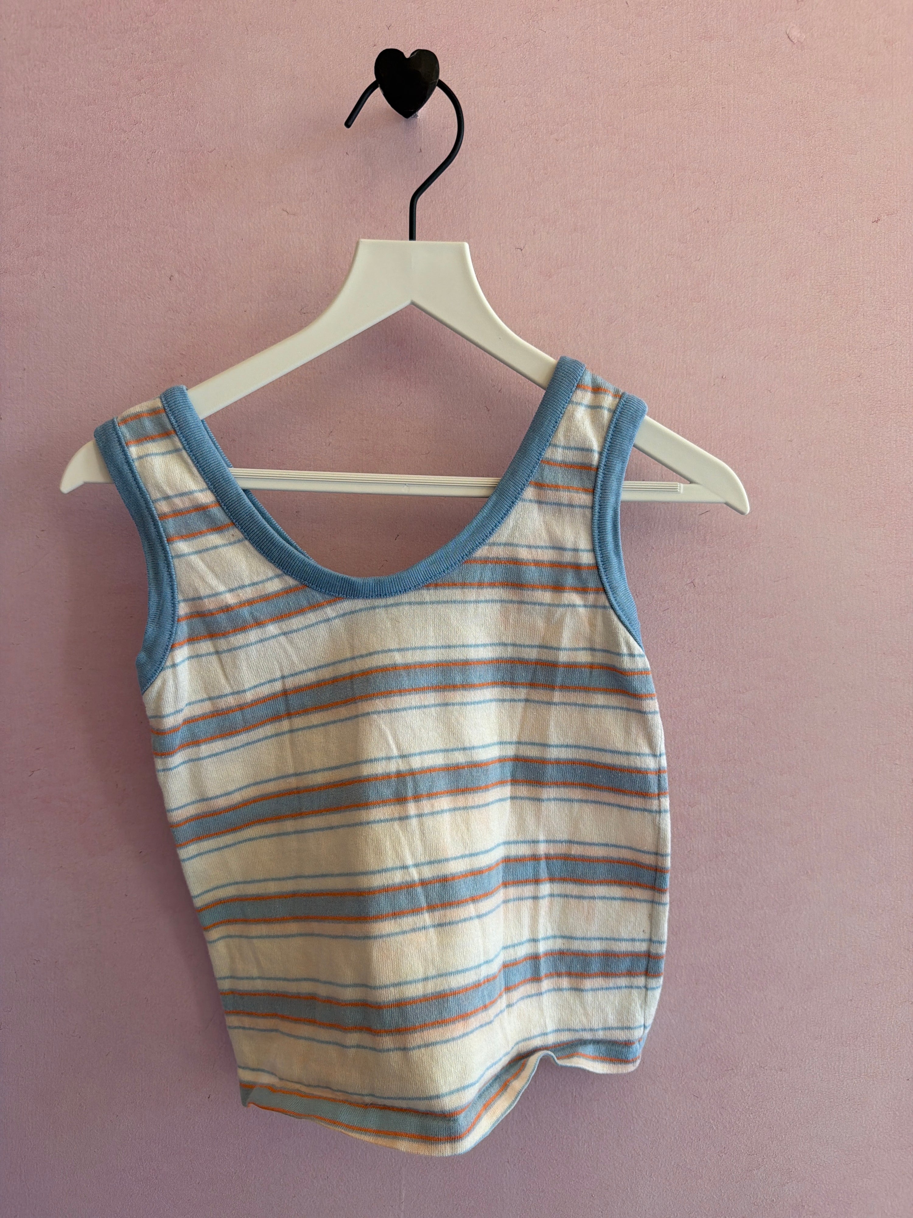 Vintage 70s Stripe S.S Kresge Company Durene Cotton Tank Top / 2T