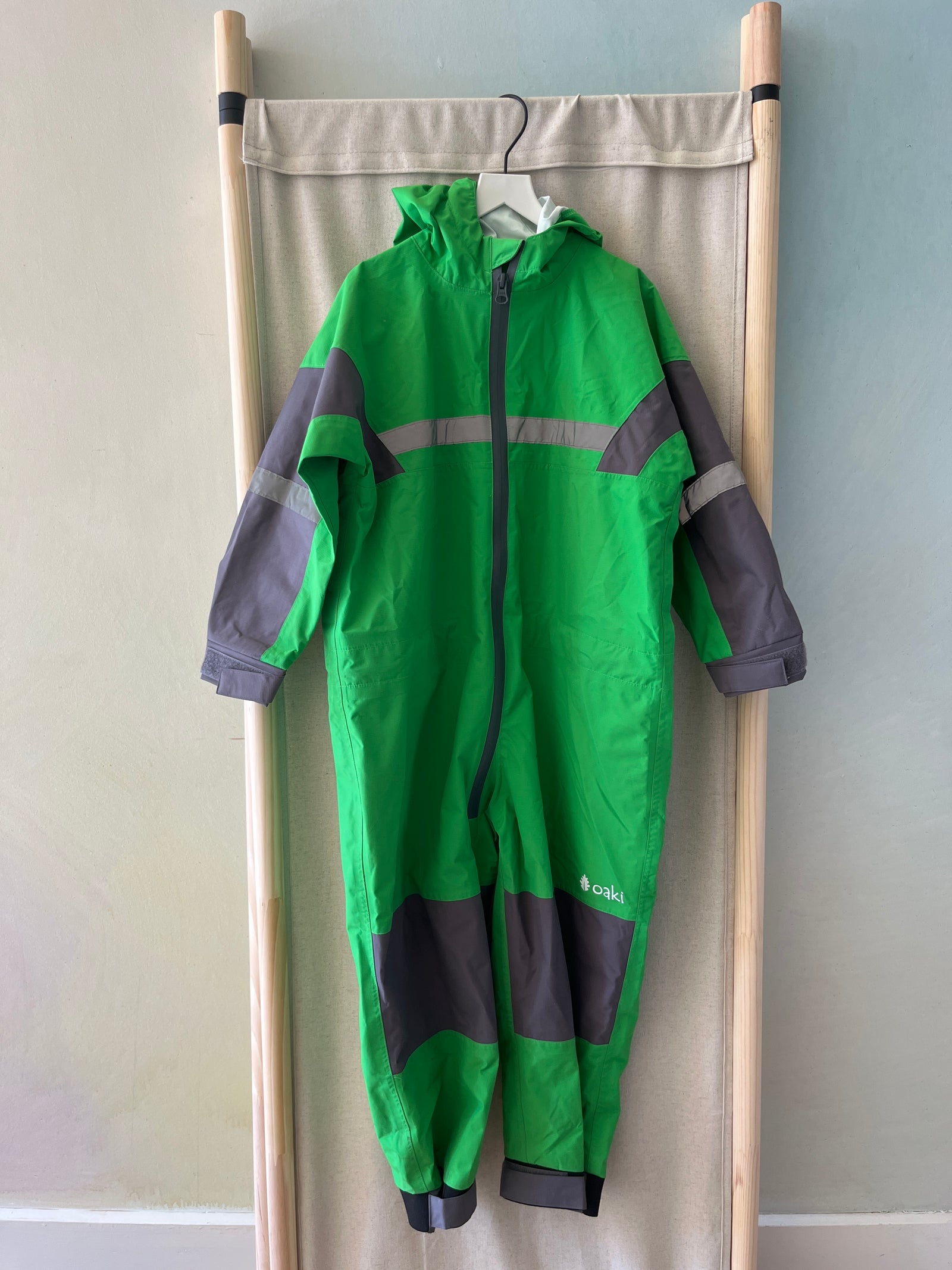 Oaki Bright Green Children's Trail One Piece Rain Suit / 5