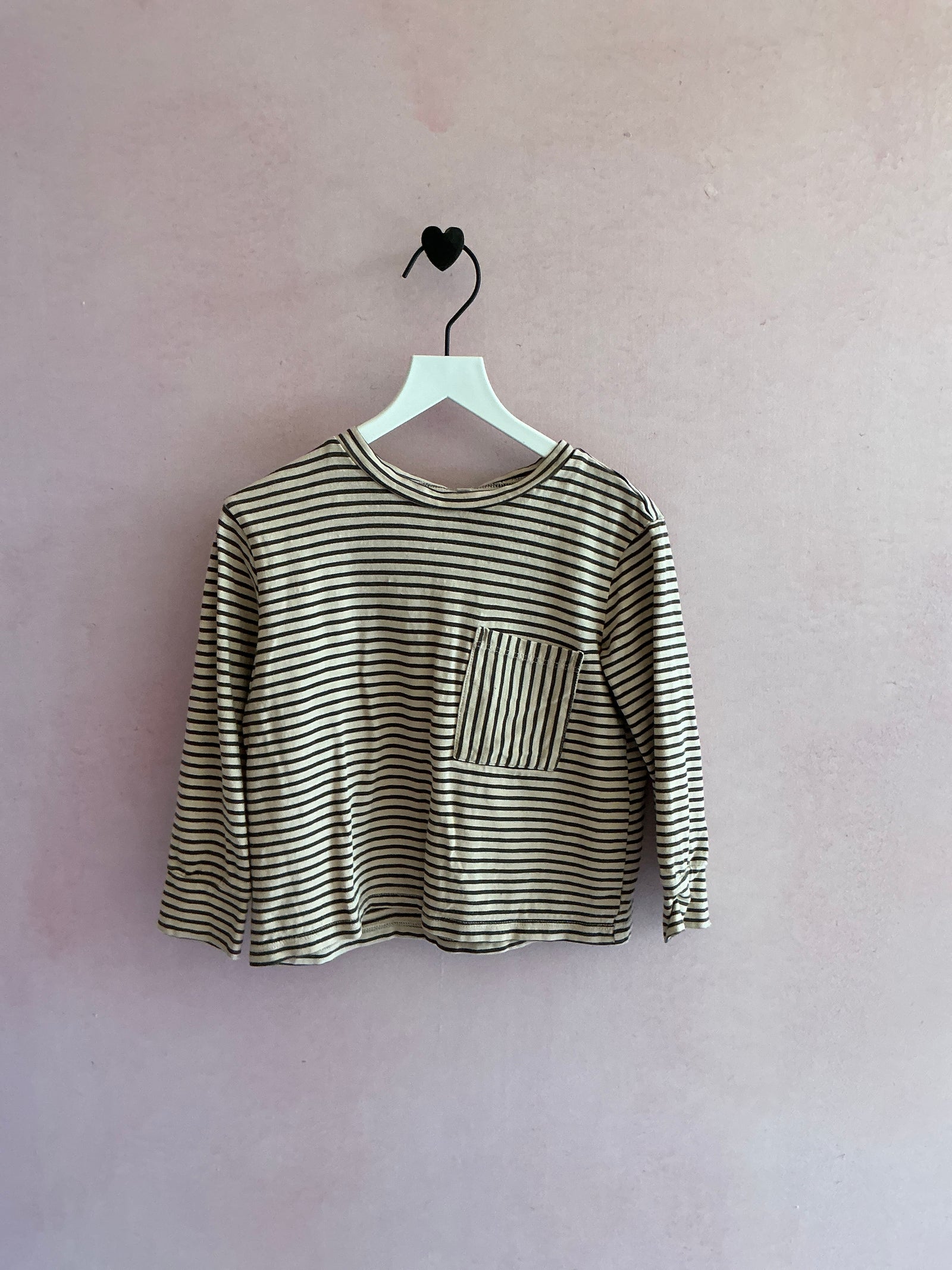 Rylee + Cru Chocolate Stripe Long Sleeve Shirt / 2-3