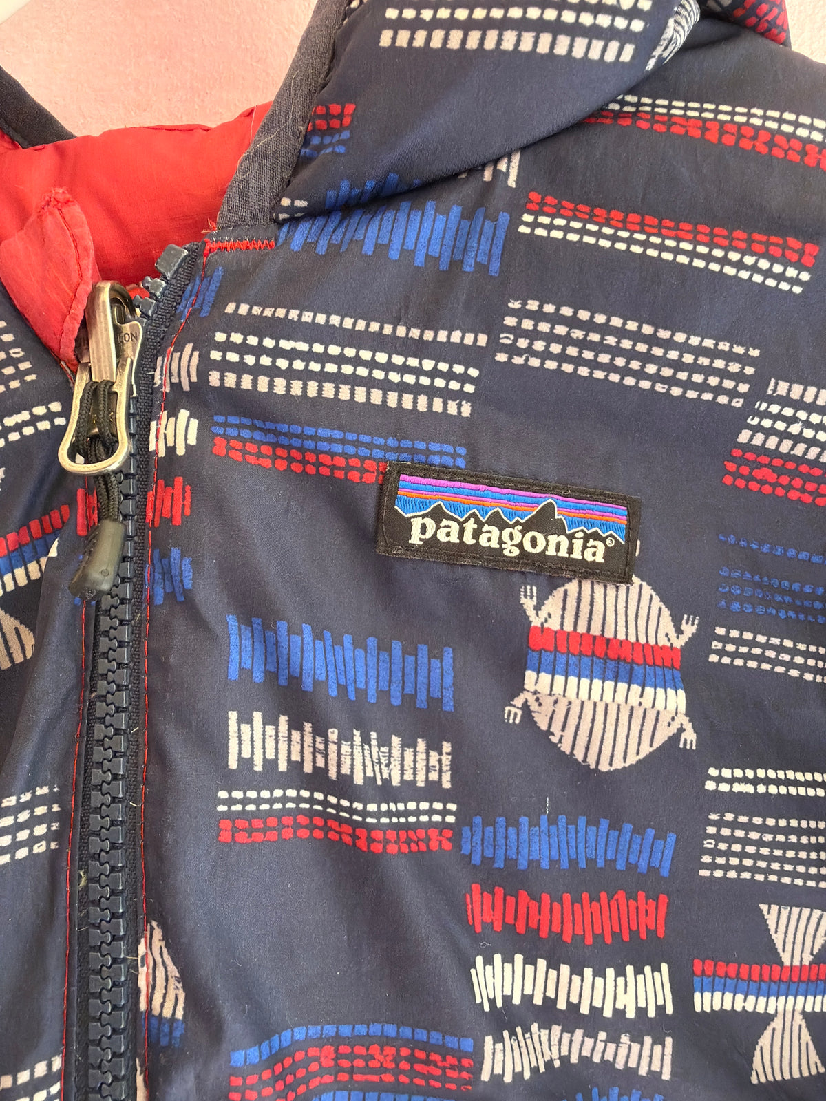 Patagonia Reversible Red Navy Turtle Totem Puffer / 2-3 Years