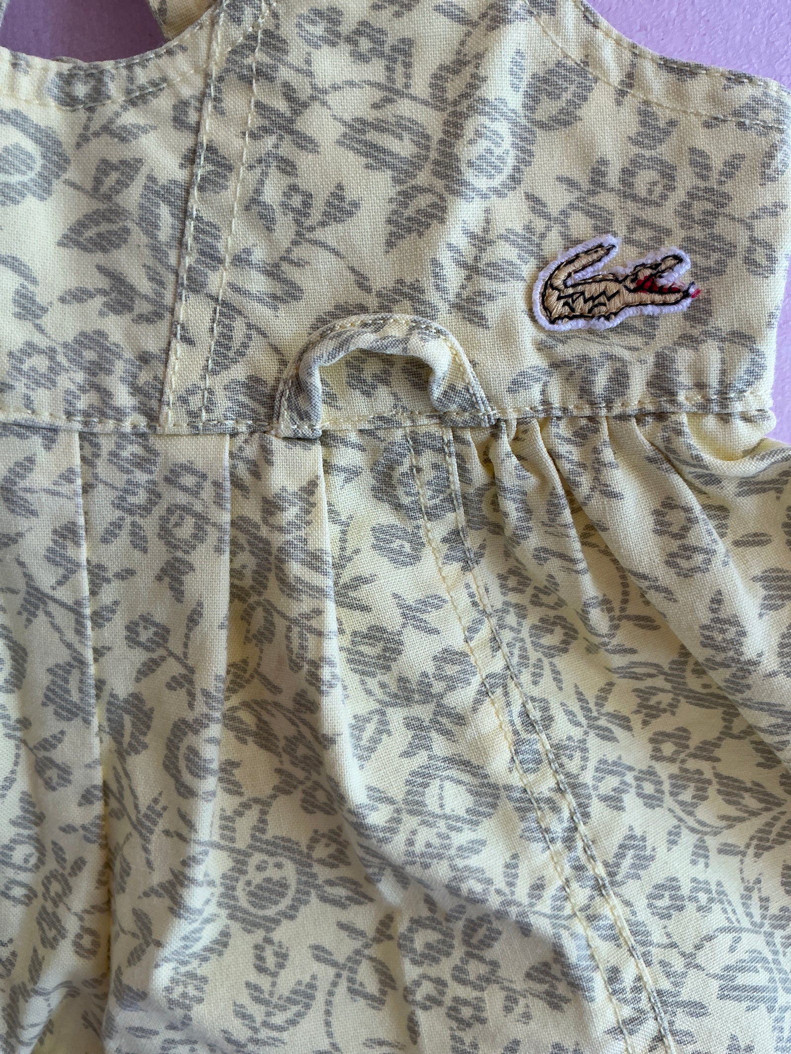 vintage Lacoste Yellow Floral Romper / 12 months