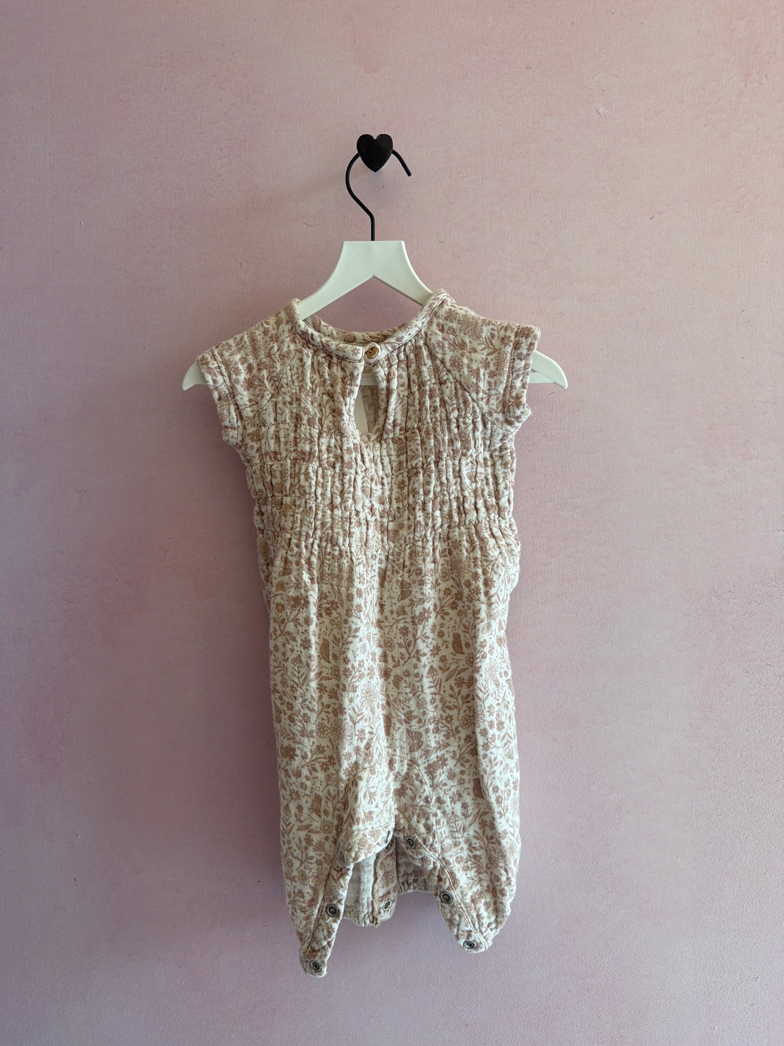 city mouse Pink Tolie Romper / 3-6 months