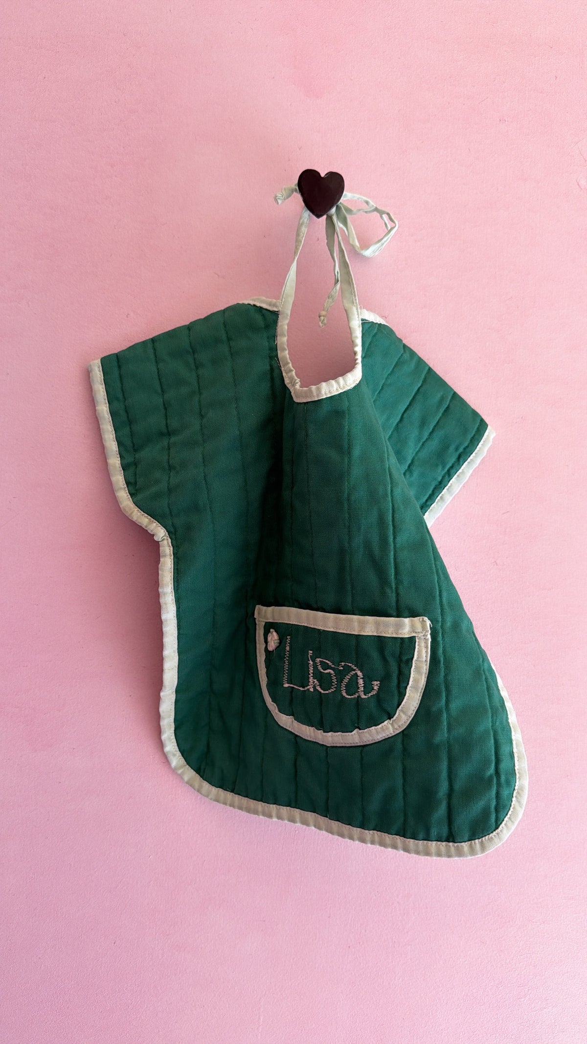 vintage homemade Emerald 'Lisa' bib / baby