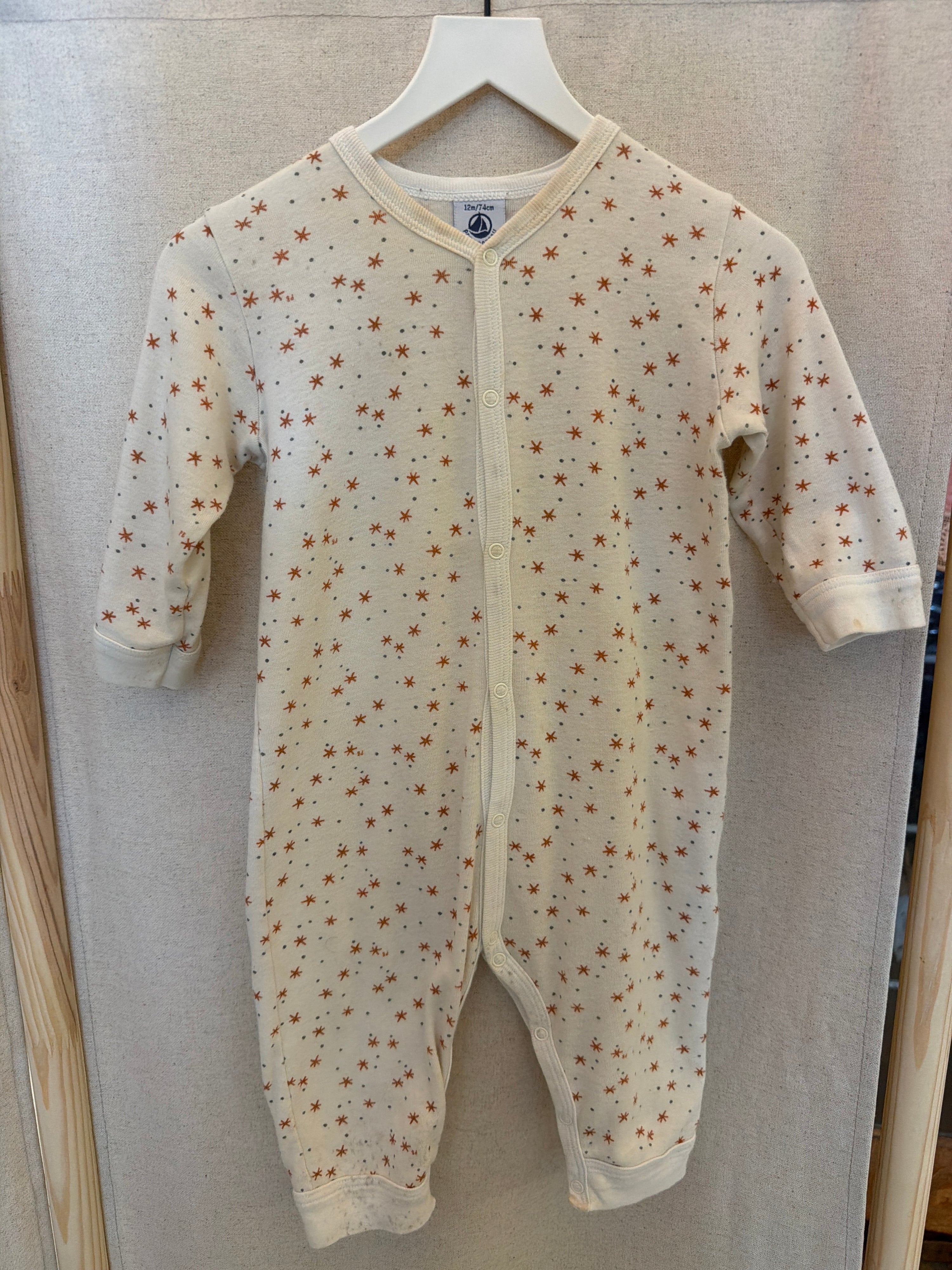 petit bateau Rust Star romper / 12 months