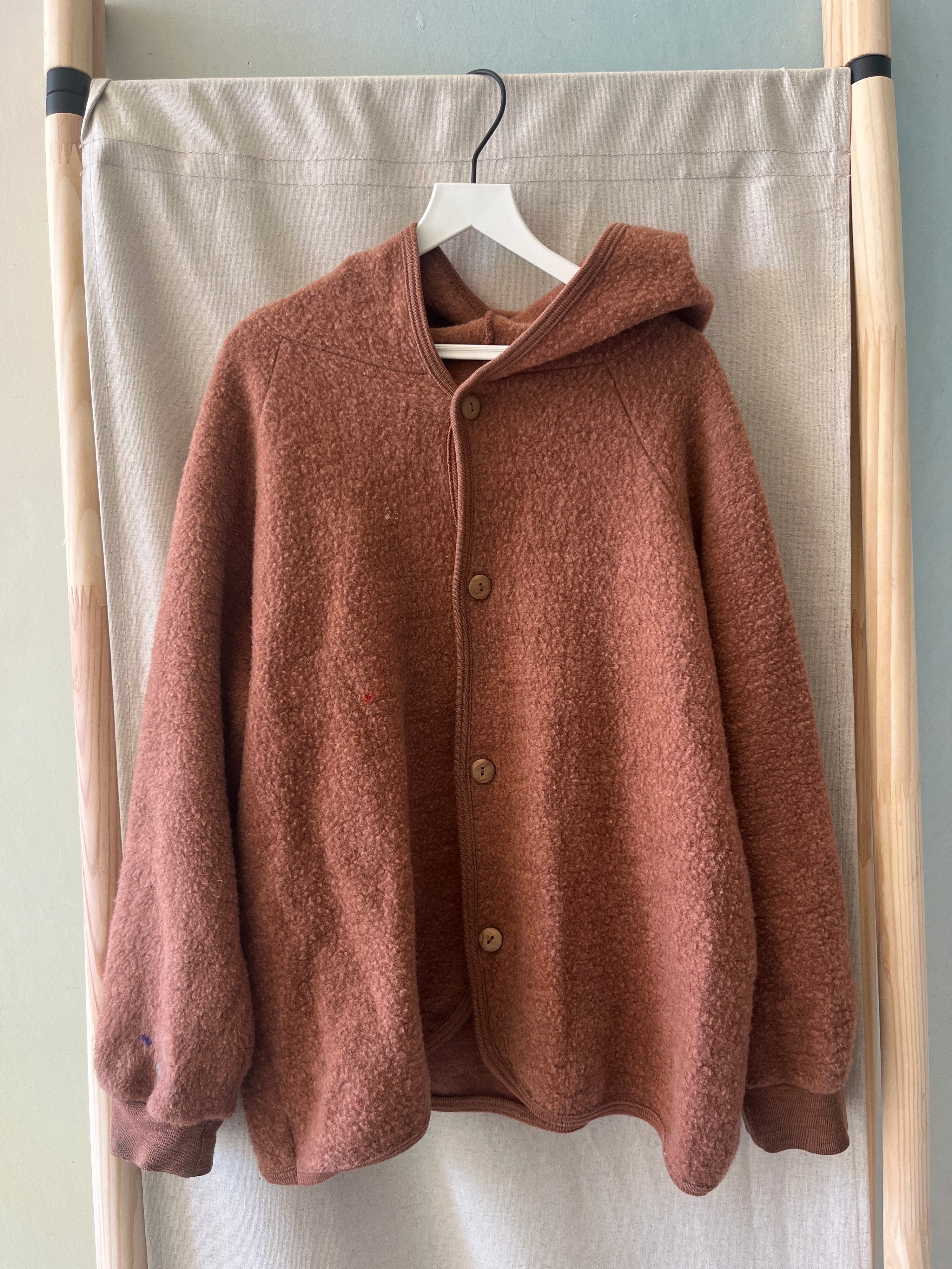 Siskin Hooded Chesnut Cardigan Sweater / 5-6 (THRASHED!)
