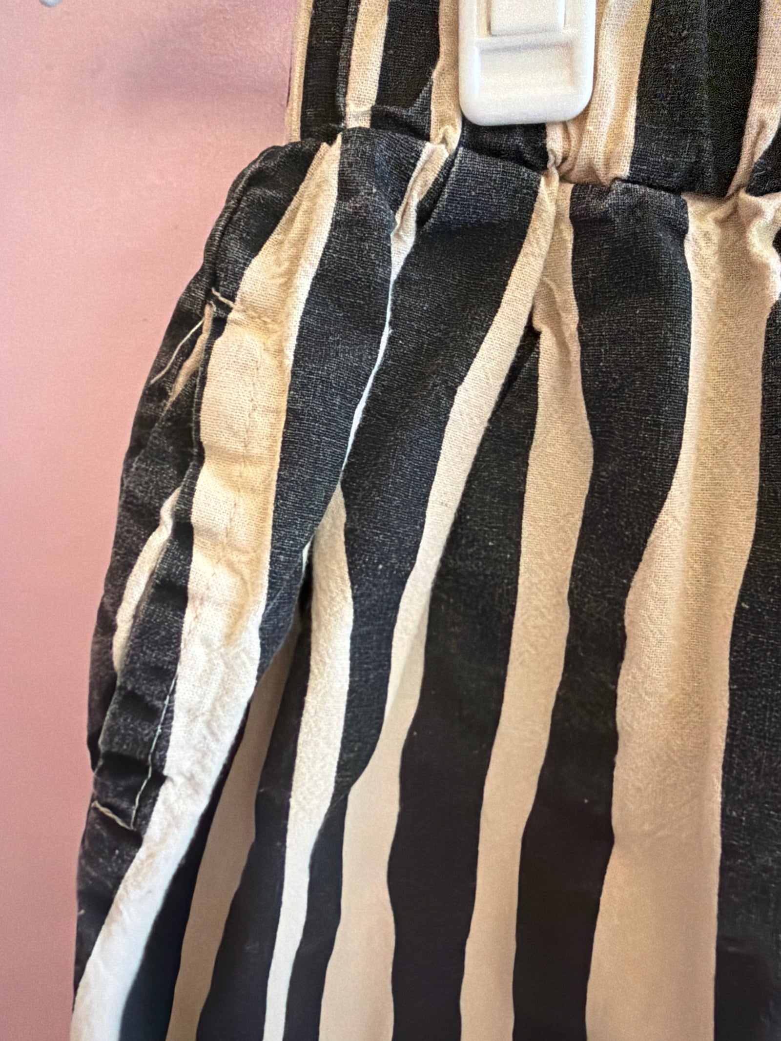 Black + Cream Stripe Paper Bag Pants / 18-24 months