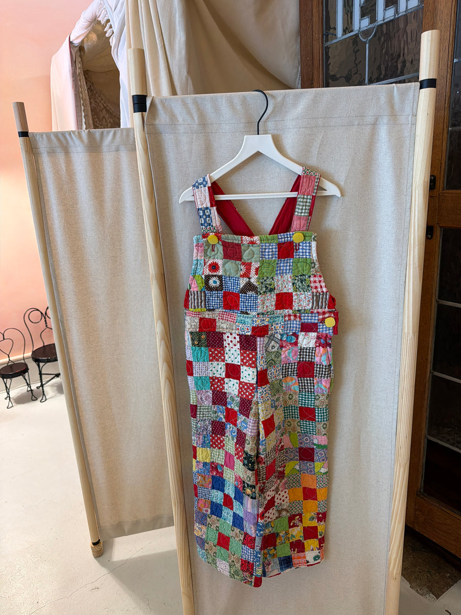 vintage Quilted Patchwork Coveralls / 5-6
