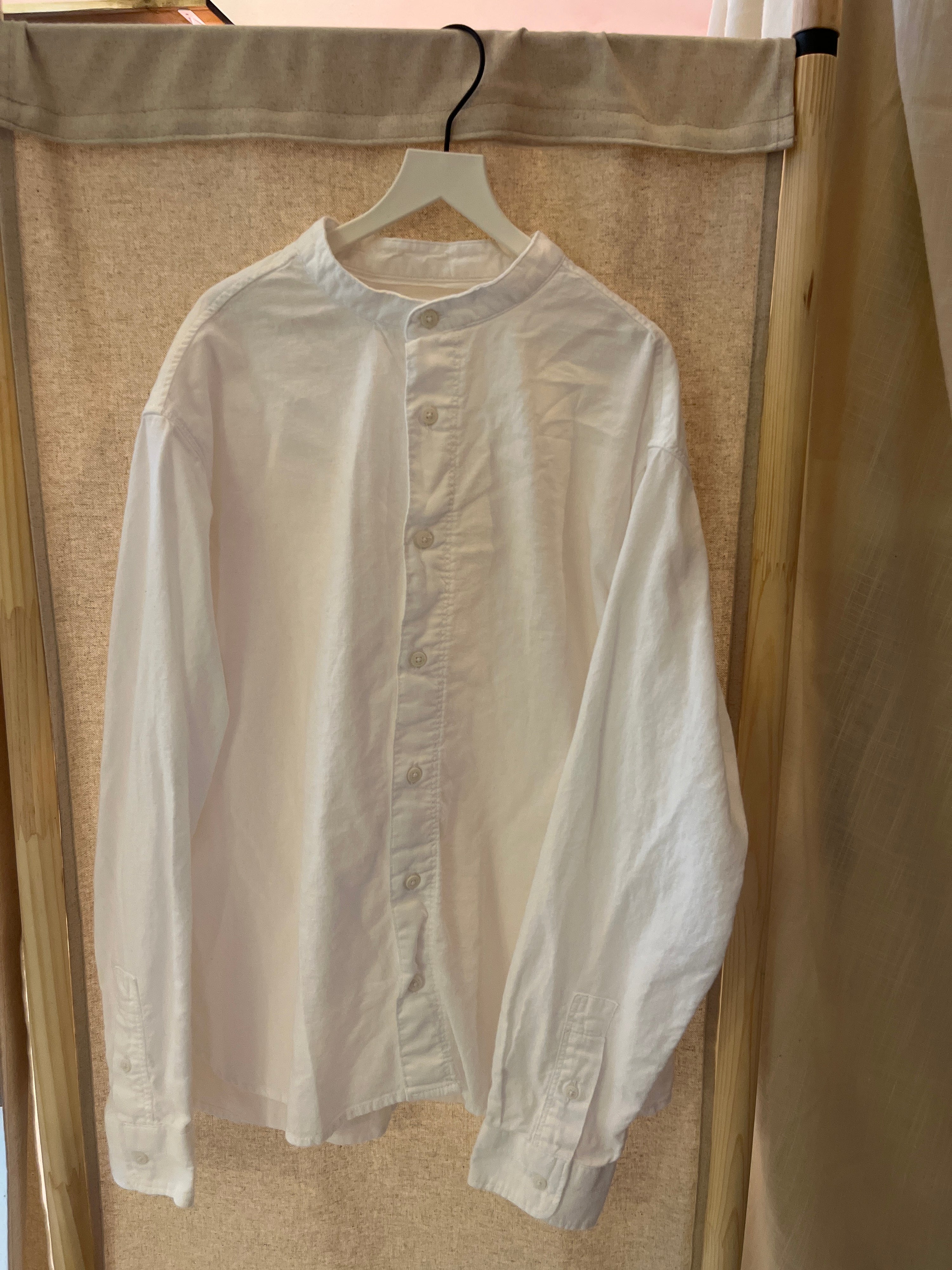 Zara White Collar Linen Shirt / 10