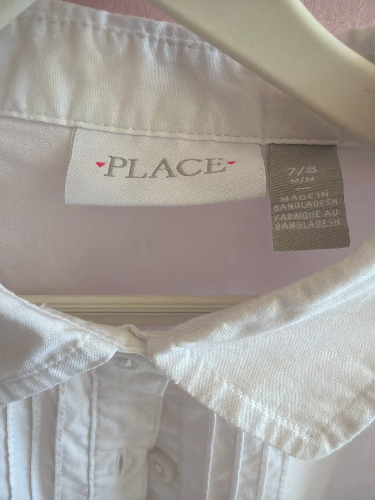 The Children's Place White Button Down Puff Sleeve Blouse / 6-7 Years
