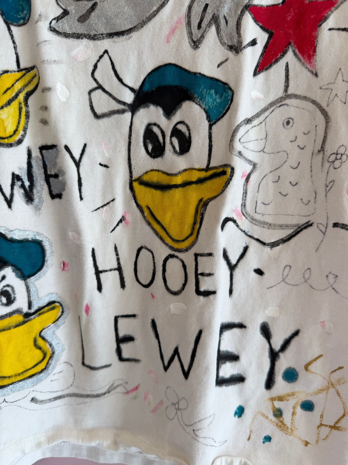 Hand-Painted Huey, Dewey & Louie OFAK T-Shirt / 2-3