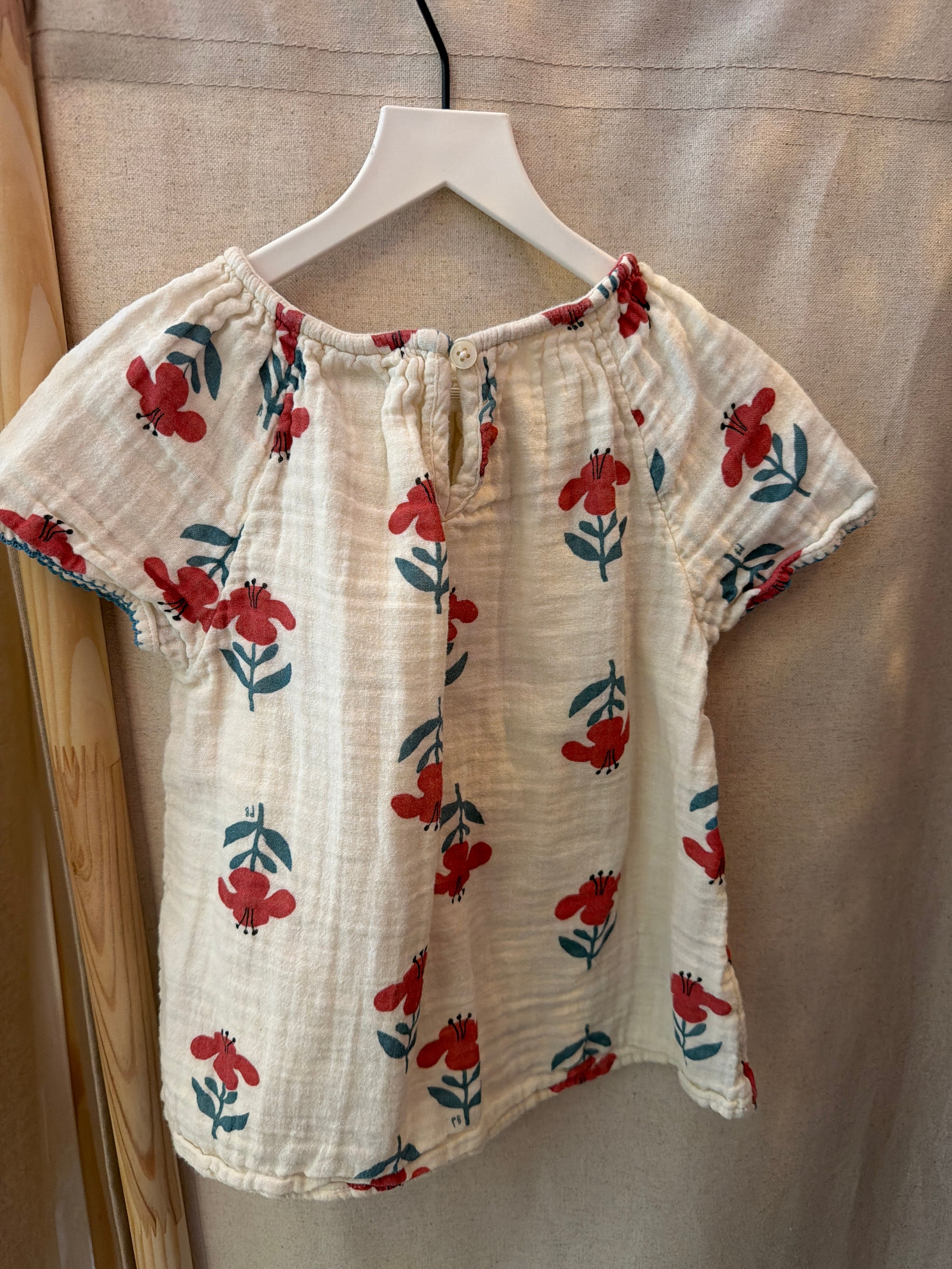 petit bateau Cream with Red and Green floral print Top / 5