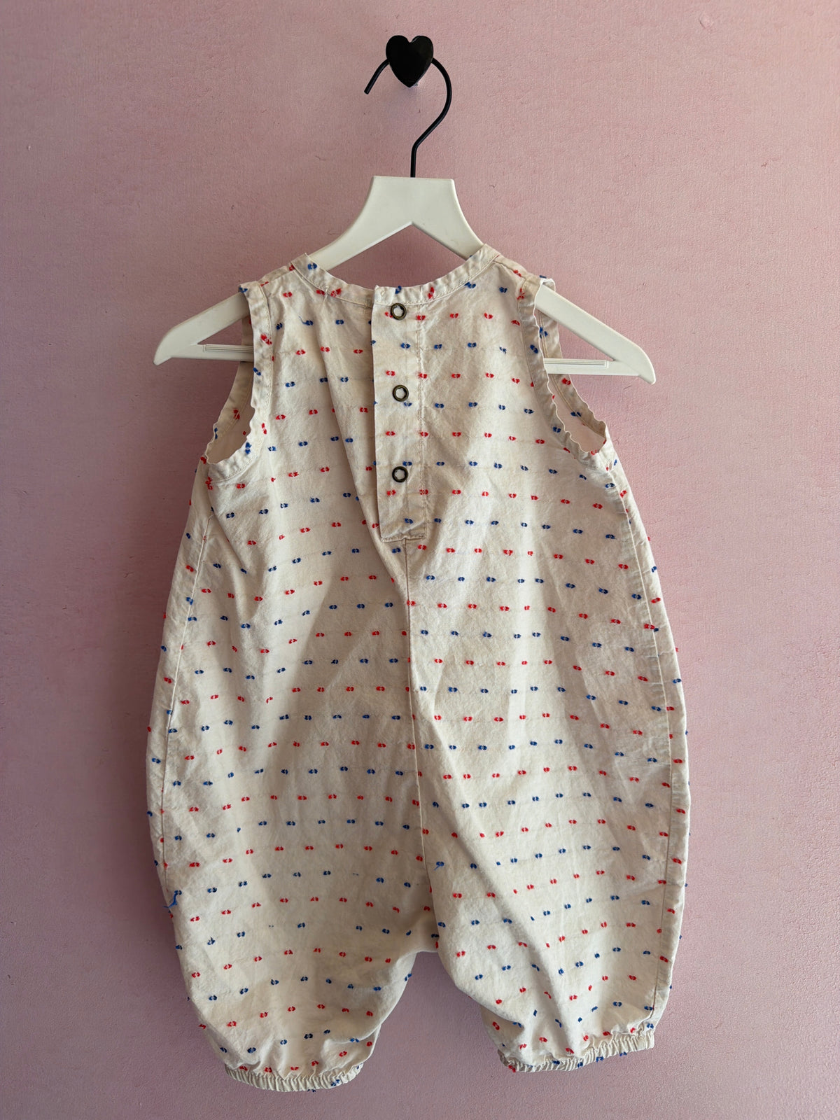 picnik red blue swiss dot playsuit / 2 (play condition)