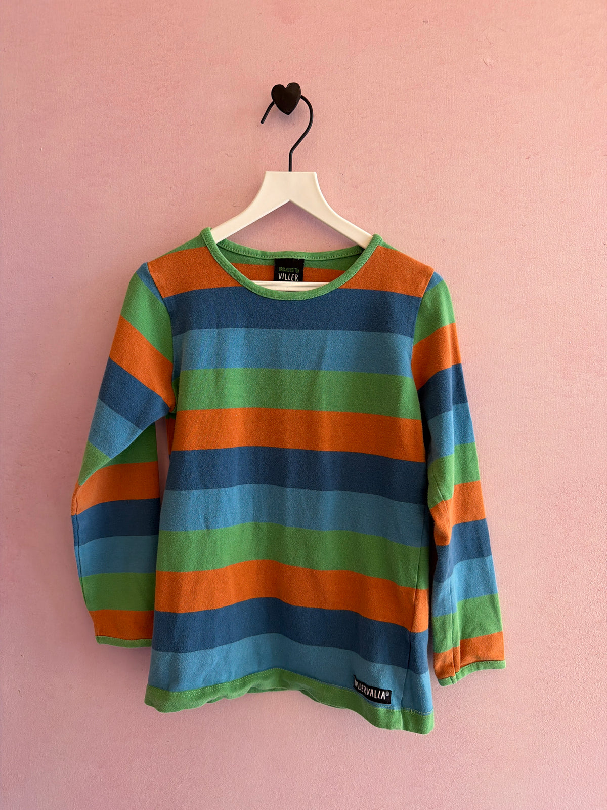 Viller Valla Green, orange, blue Stripe Long Sleeve Shirt / 5