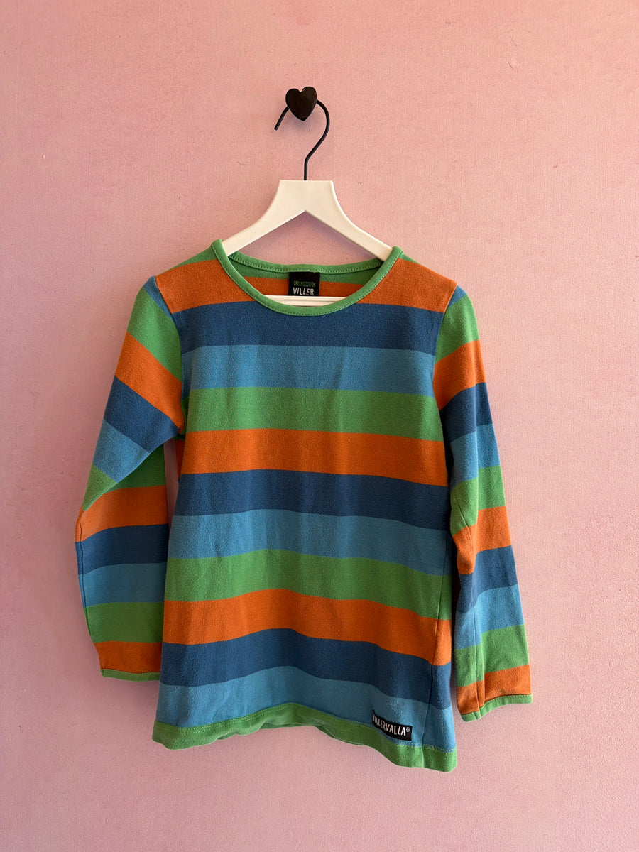 Viller Valla Green, orange, blue Stripe Long Sleeve Shirt / 5
