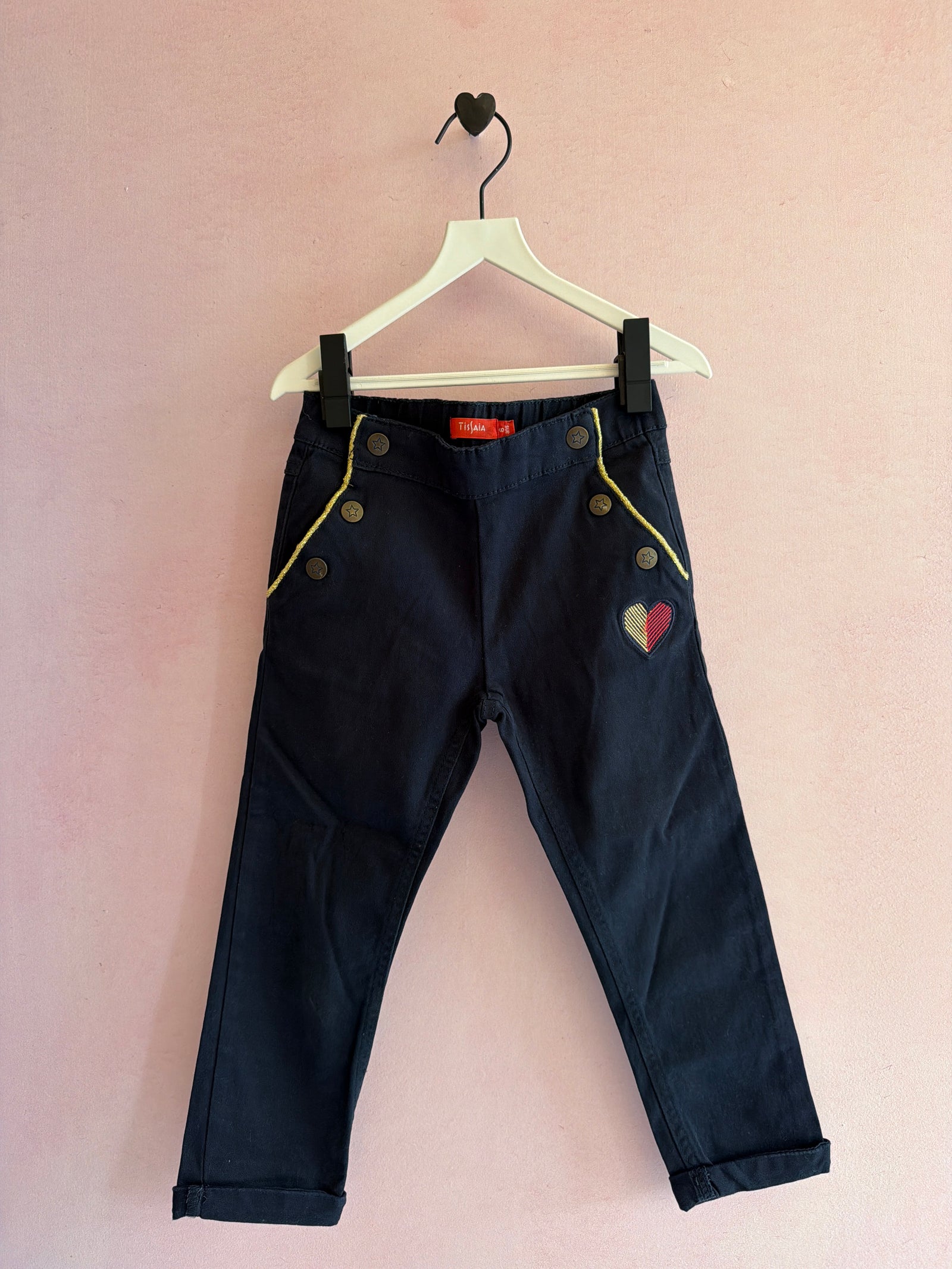 Tissaia Sailor Style Heart Patch Jeans / 6