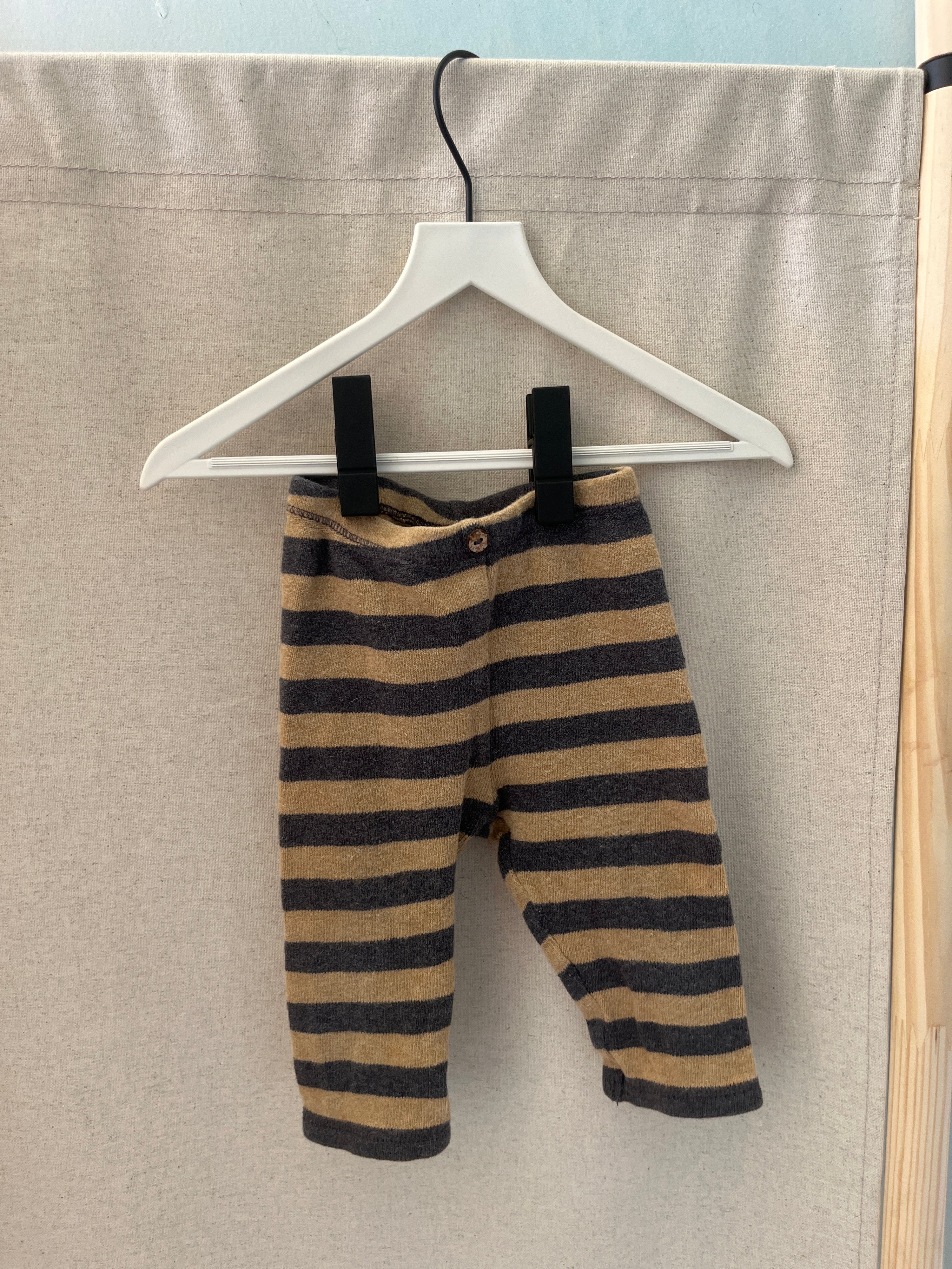 Play Up Beige and Black Stripe Pants / 6 months
