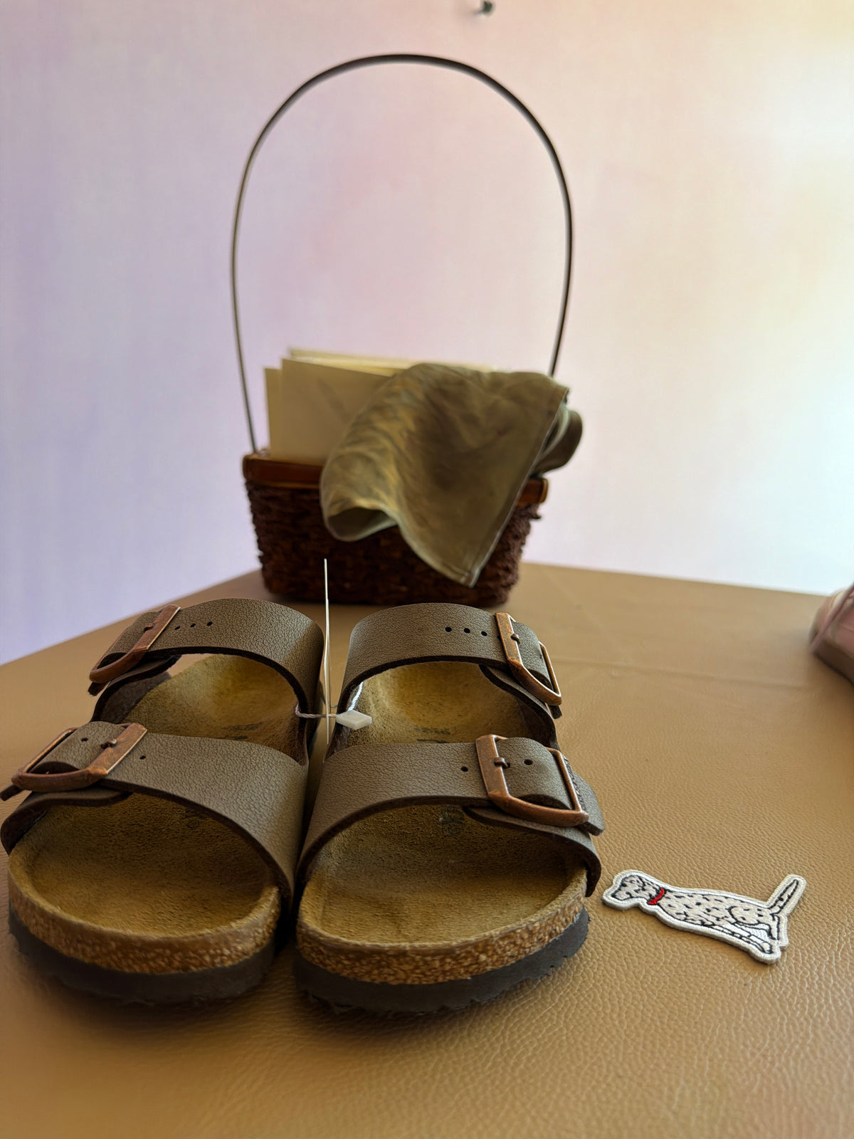 Birkenstock Taupe Leather Sandals / 28