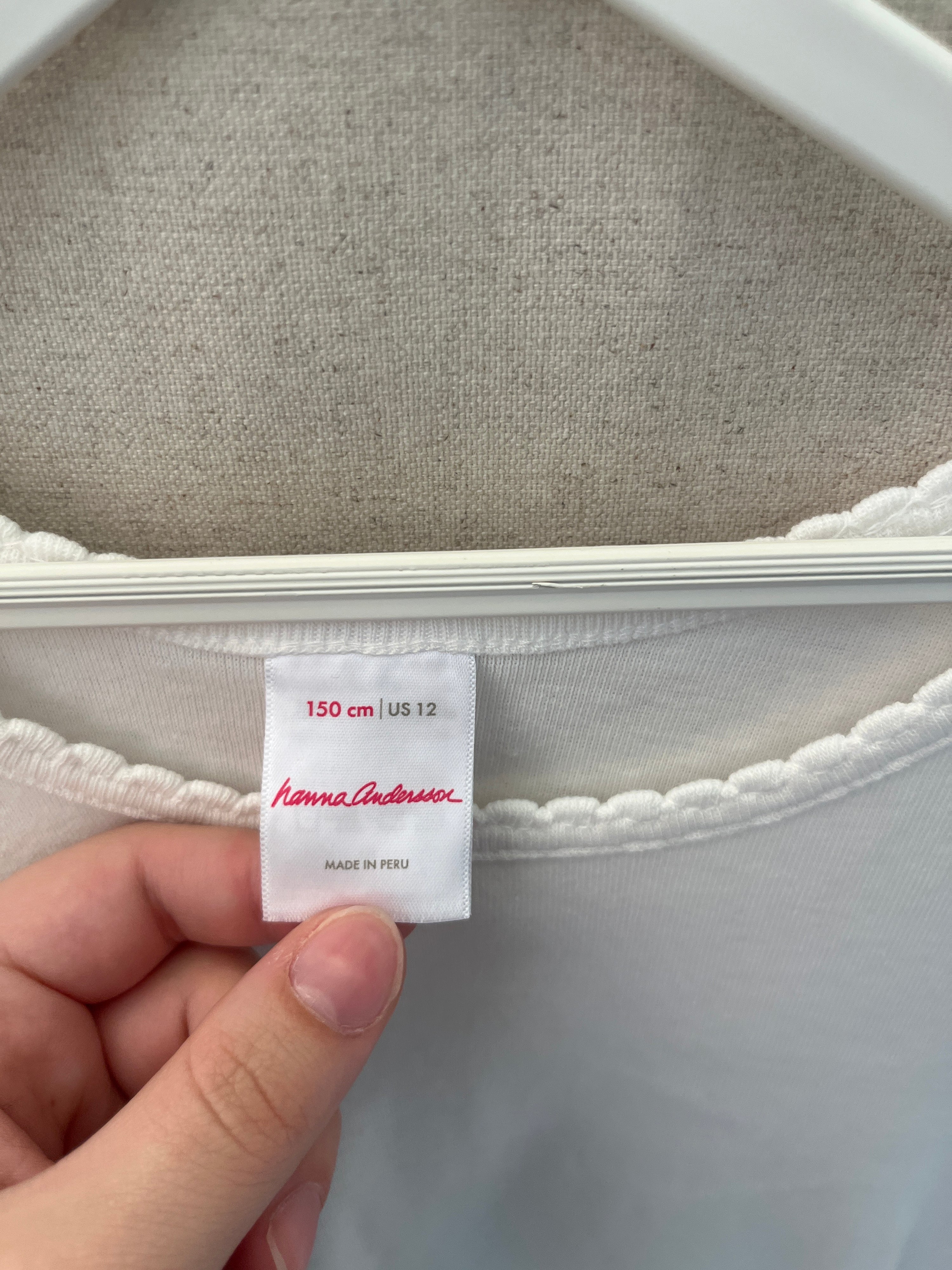 Hanna Andersson White Long Sleeve Shirt / 12