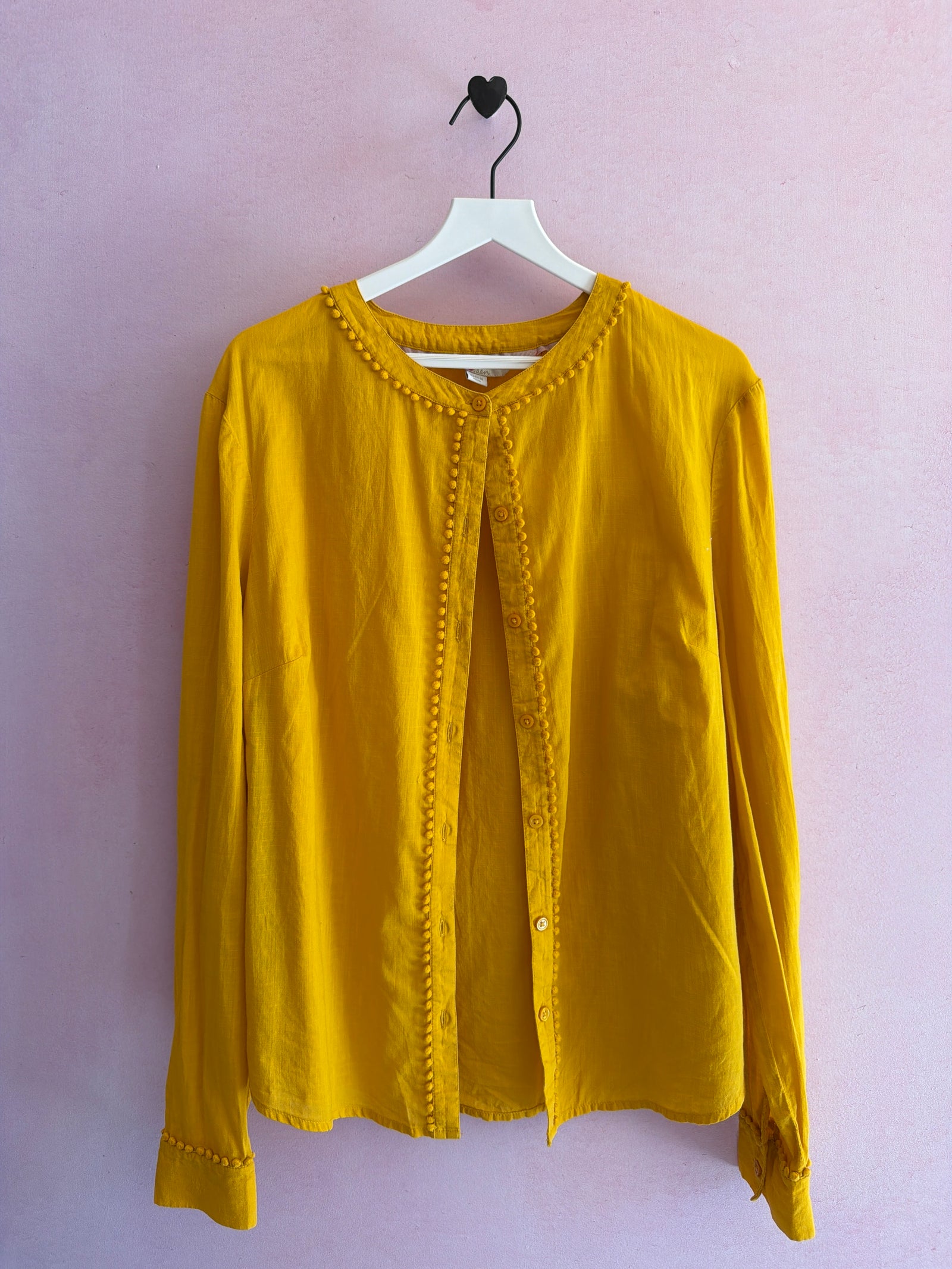 Boden Mustard Dot Collar Blouse / Women's 8