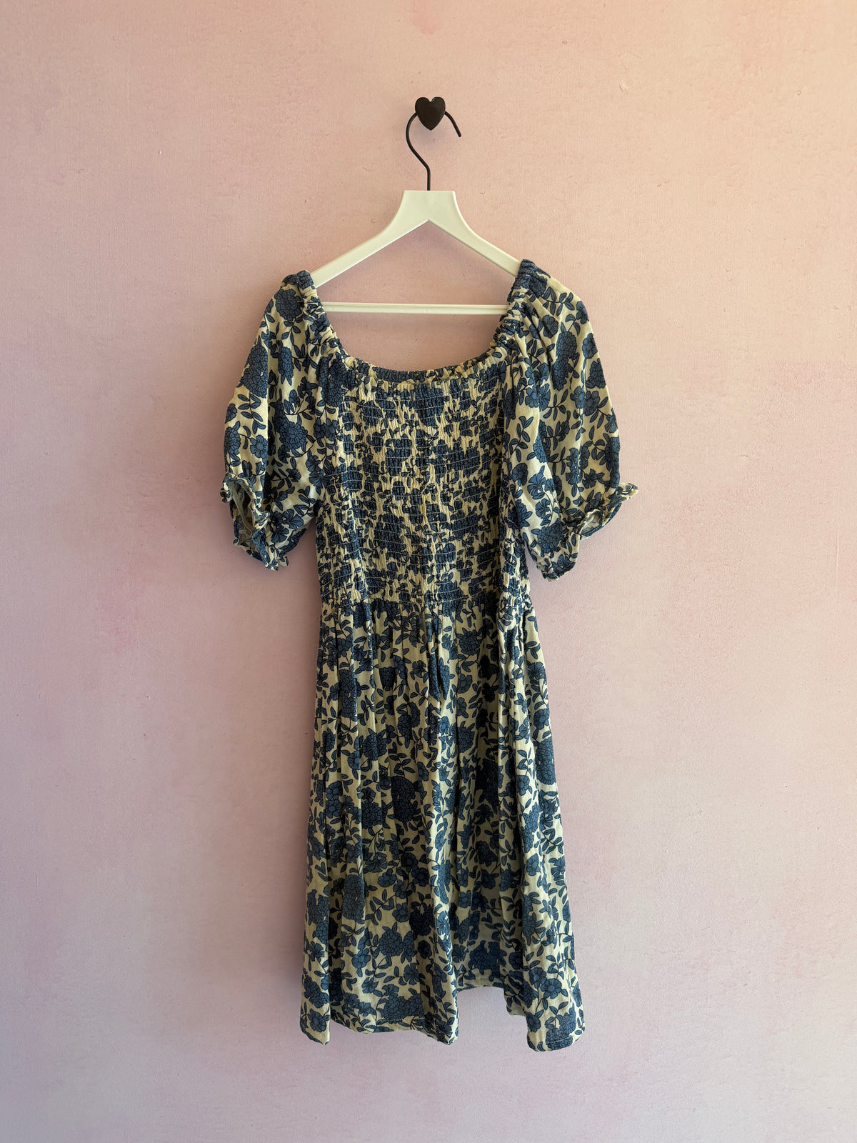 Monoprix Blue Floral Smocked Sundress / 10