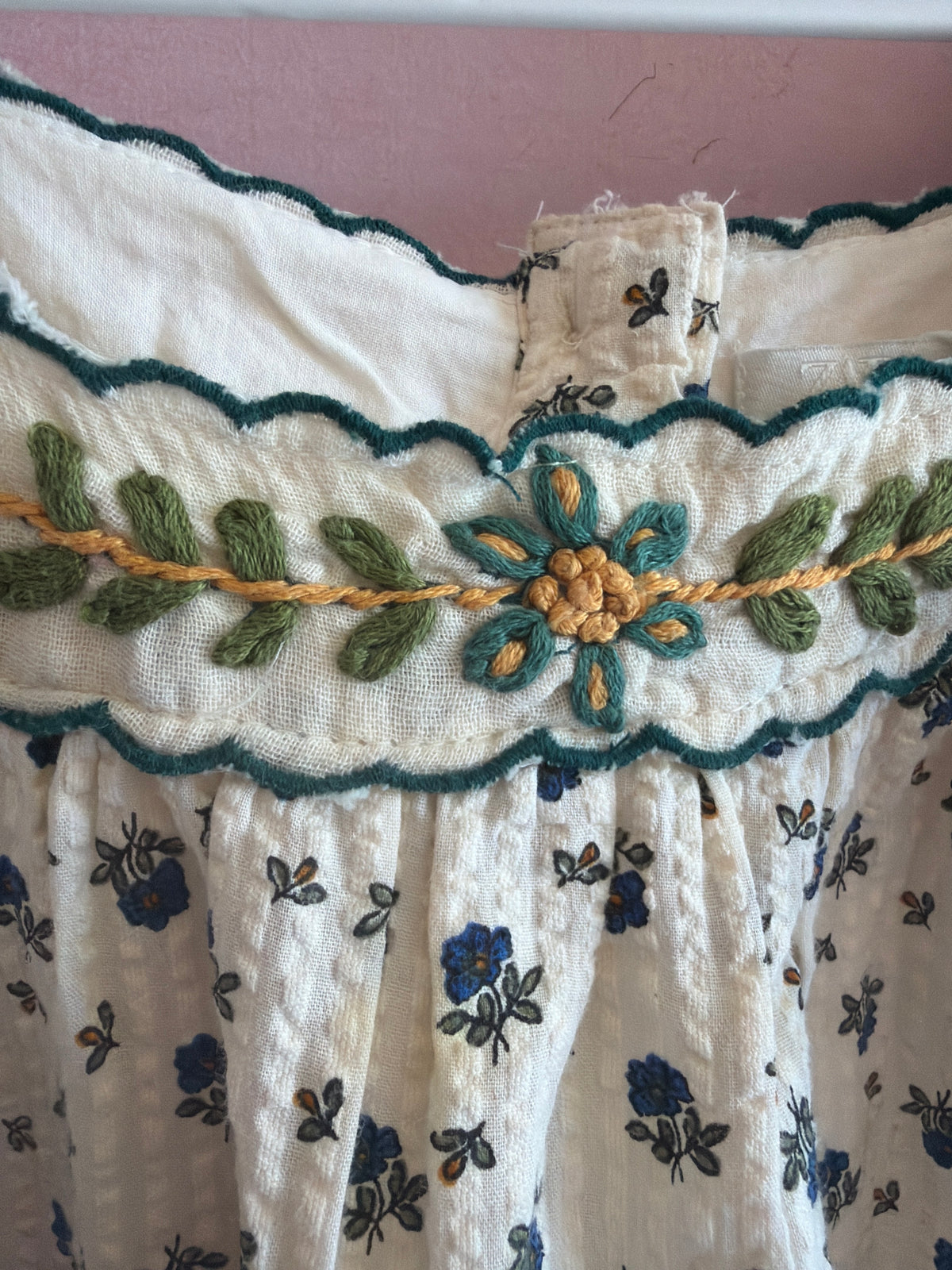 Zara Navy with all-over embroidered floral Romper / 5 years