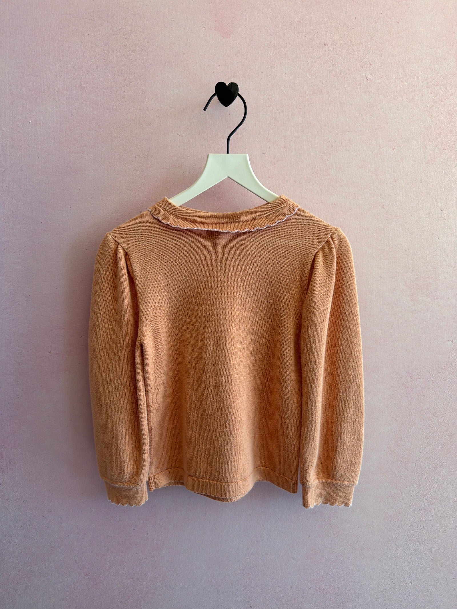 Misha & Puff Salmon Scallop Collar Sweater / 3-4 Years