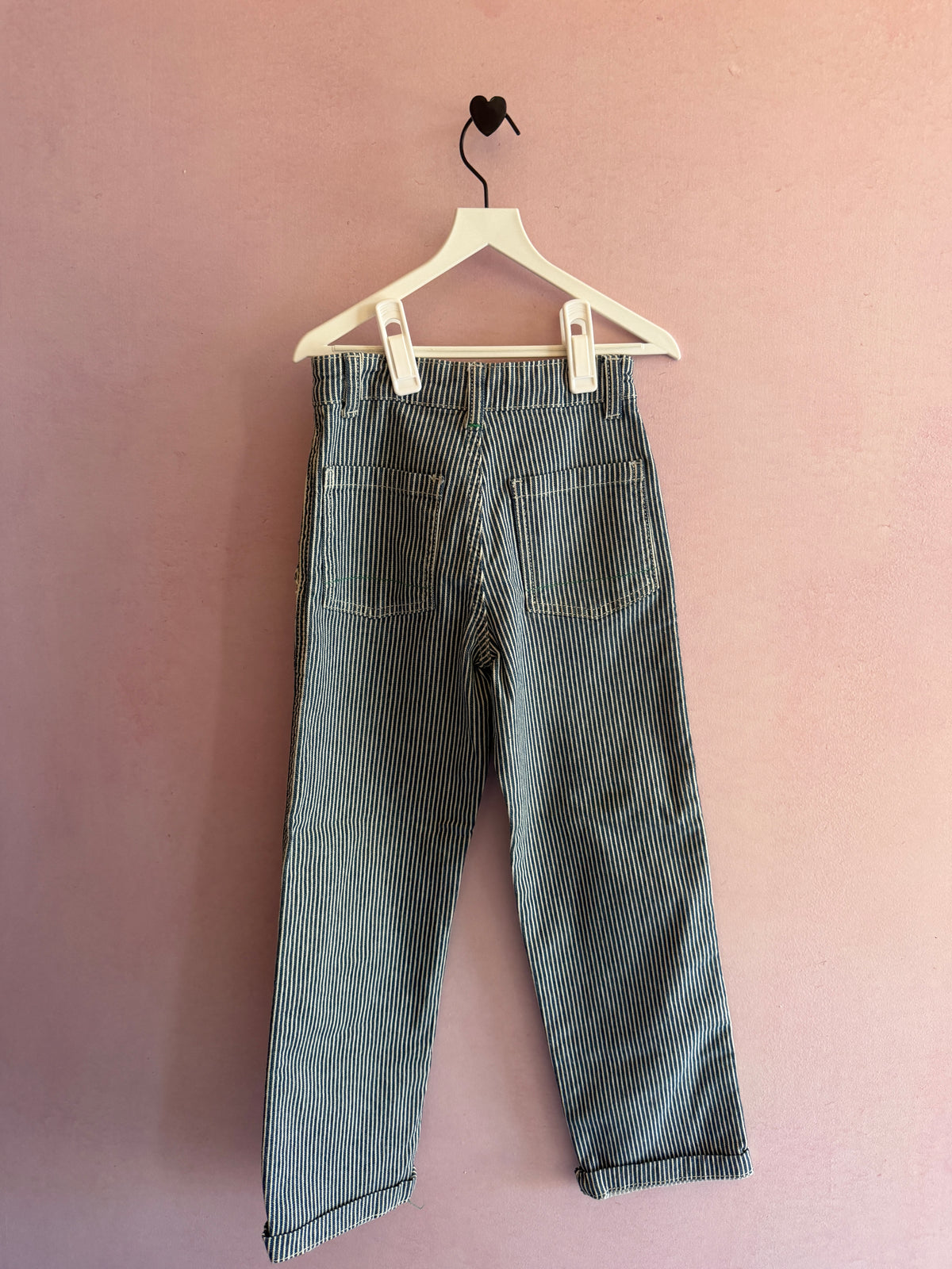 NWT Mini Boden Blue and White Stripe Workwear Pants / 7