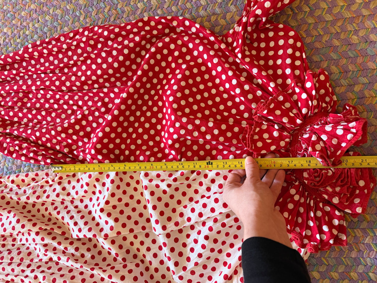 Vintage handmade Red + white dot / rental only