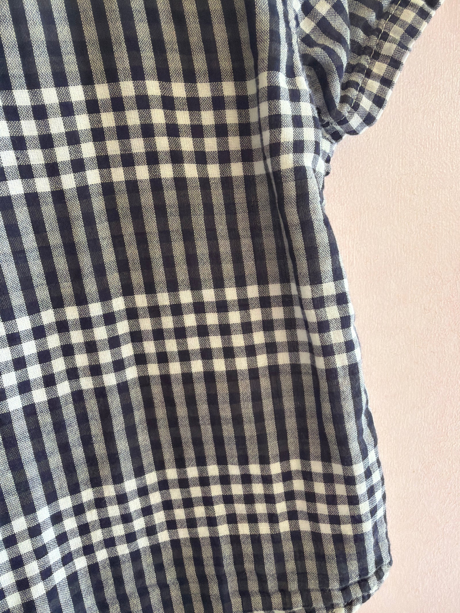 Bit'z Kids reversible button down navy gingham top / 4 Years