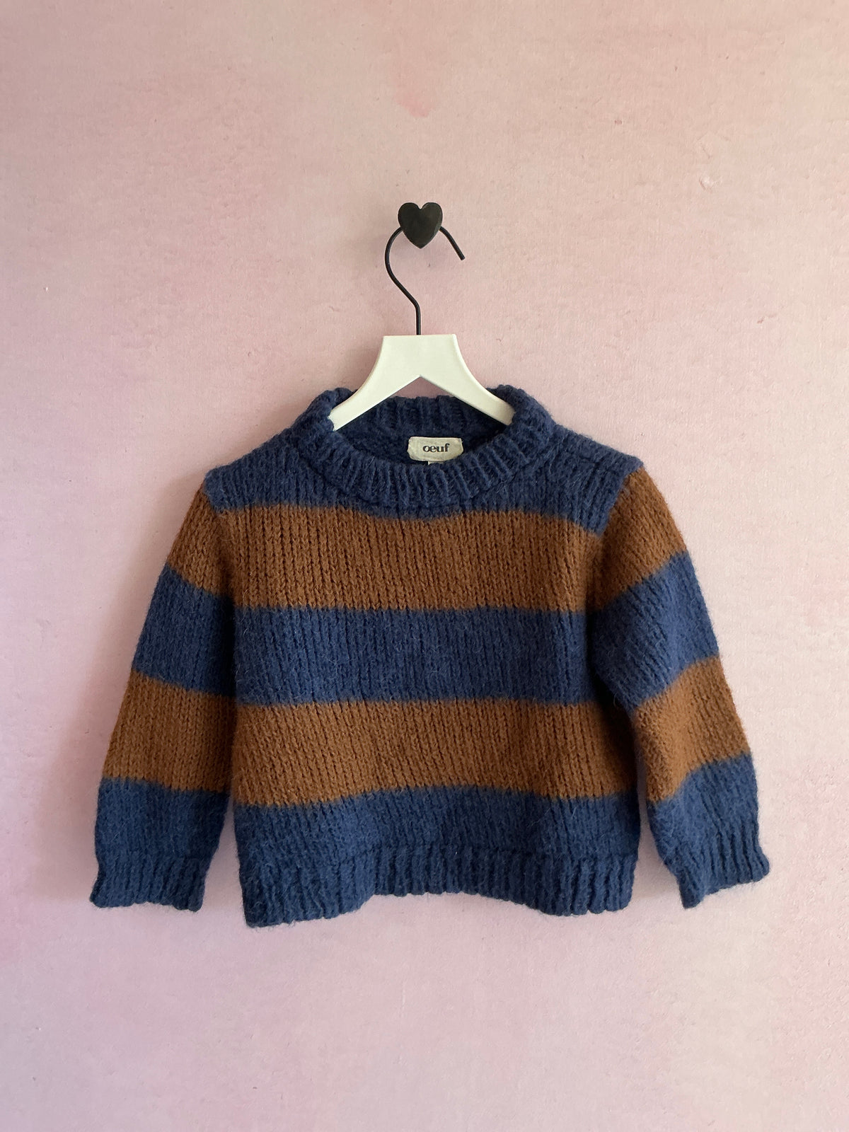 Oeuf Navy Umber Stripe 100% baby alpaca Sweater / 3